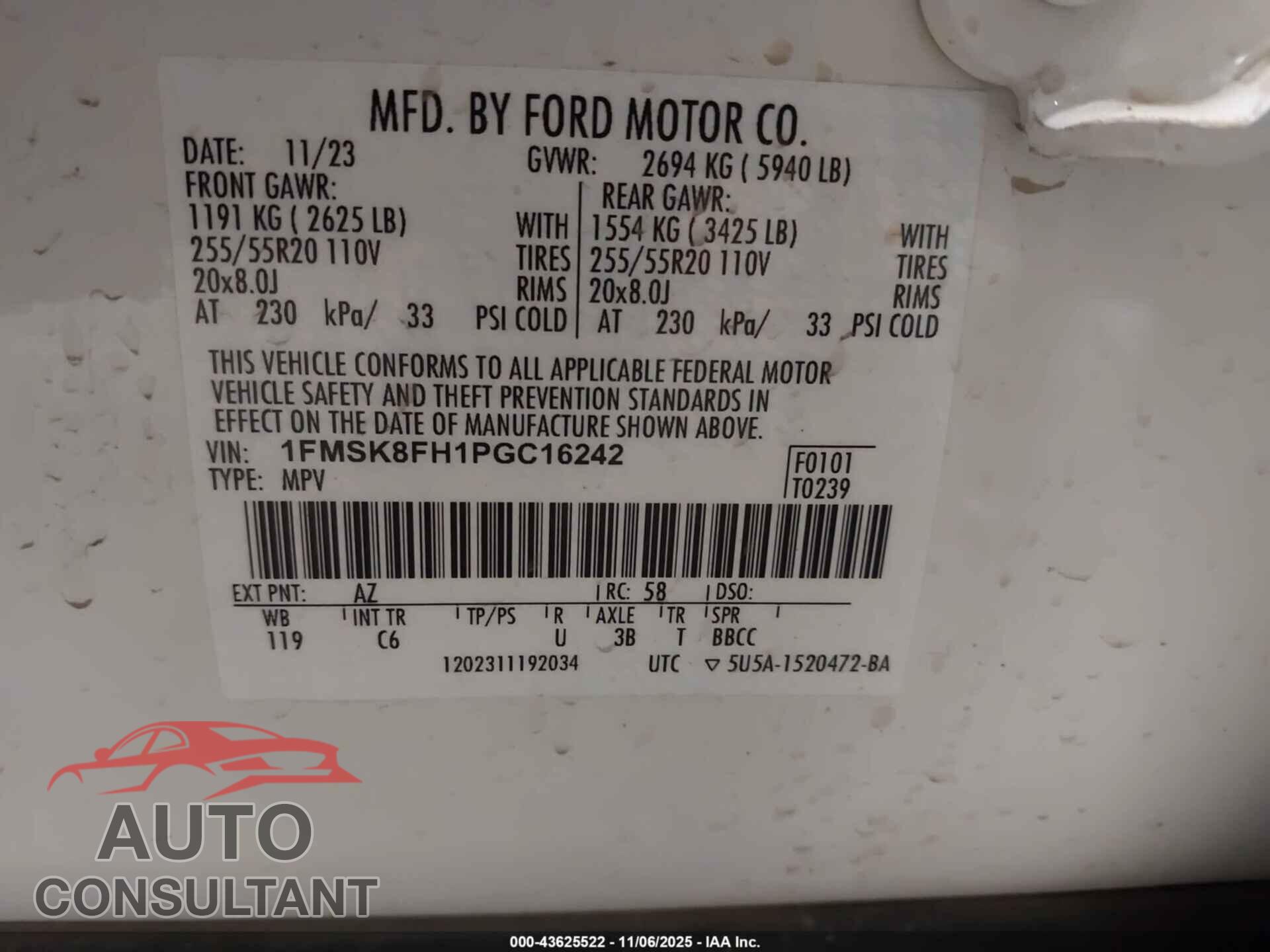 FORD EXPLORER 2023 - 1FMSK8FH1PGC16242
