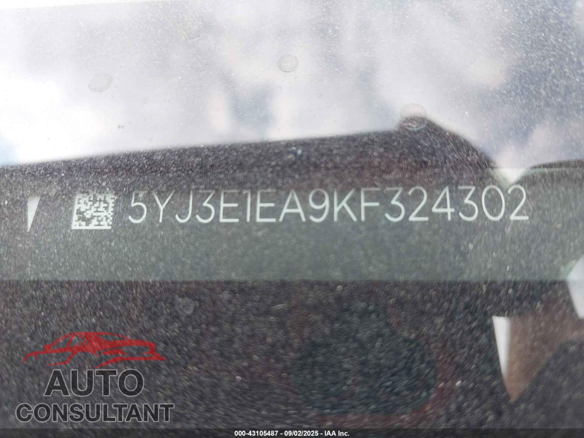 TESLA MODEL 3 2019 - 5YJ3E1EA9KF324302