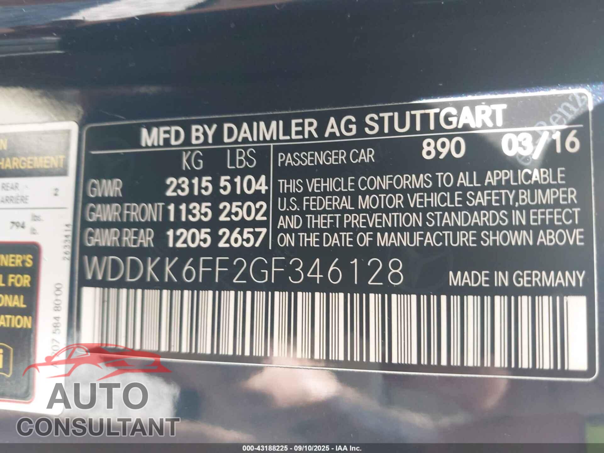MERCEDES-BENZ E 400 2016 - WDDKK6FF2GF346128