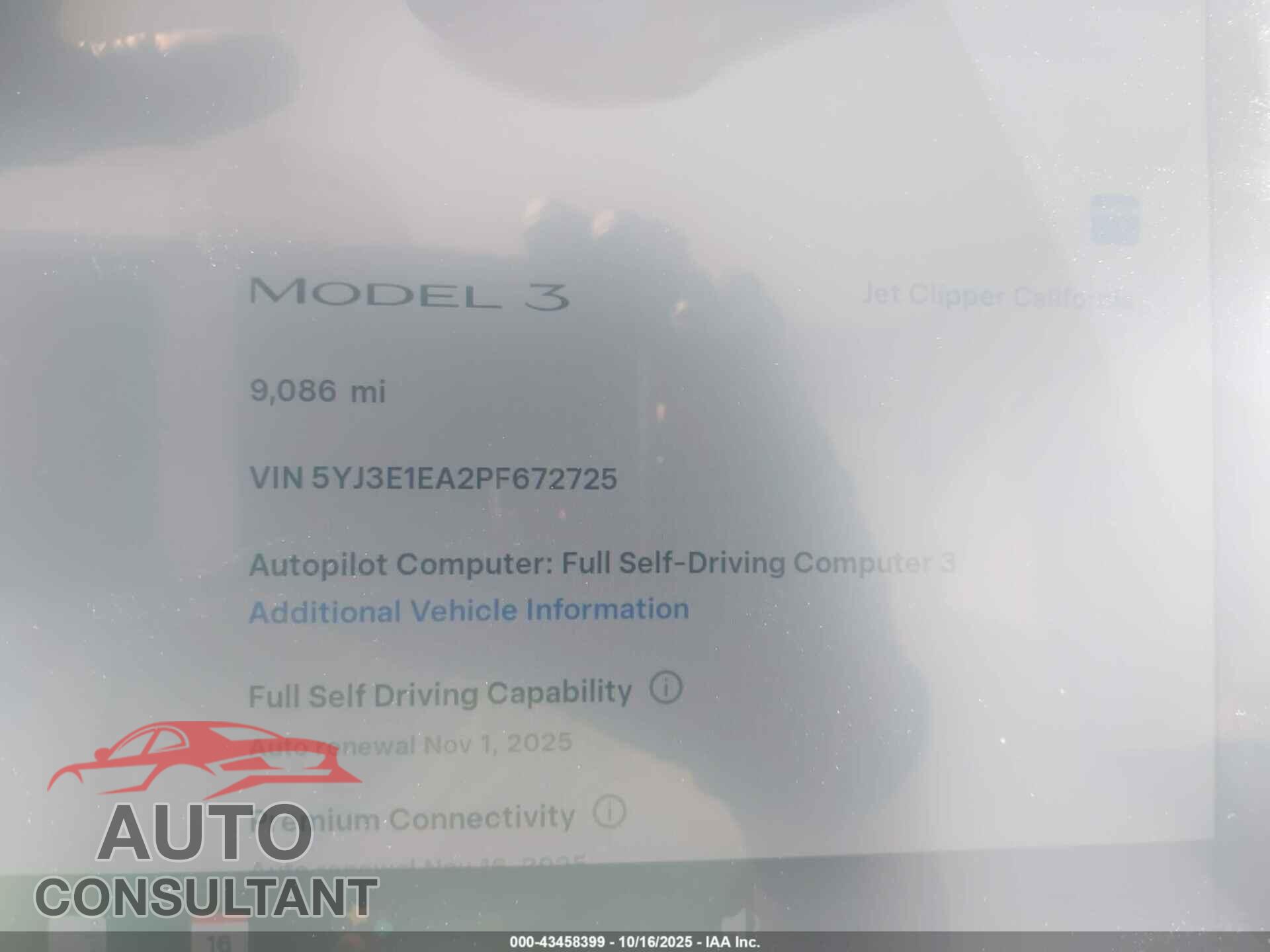 TESLA MODEL 3 2023 - 5YJ3E1EA2PF672725