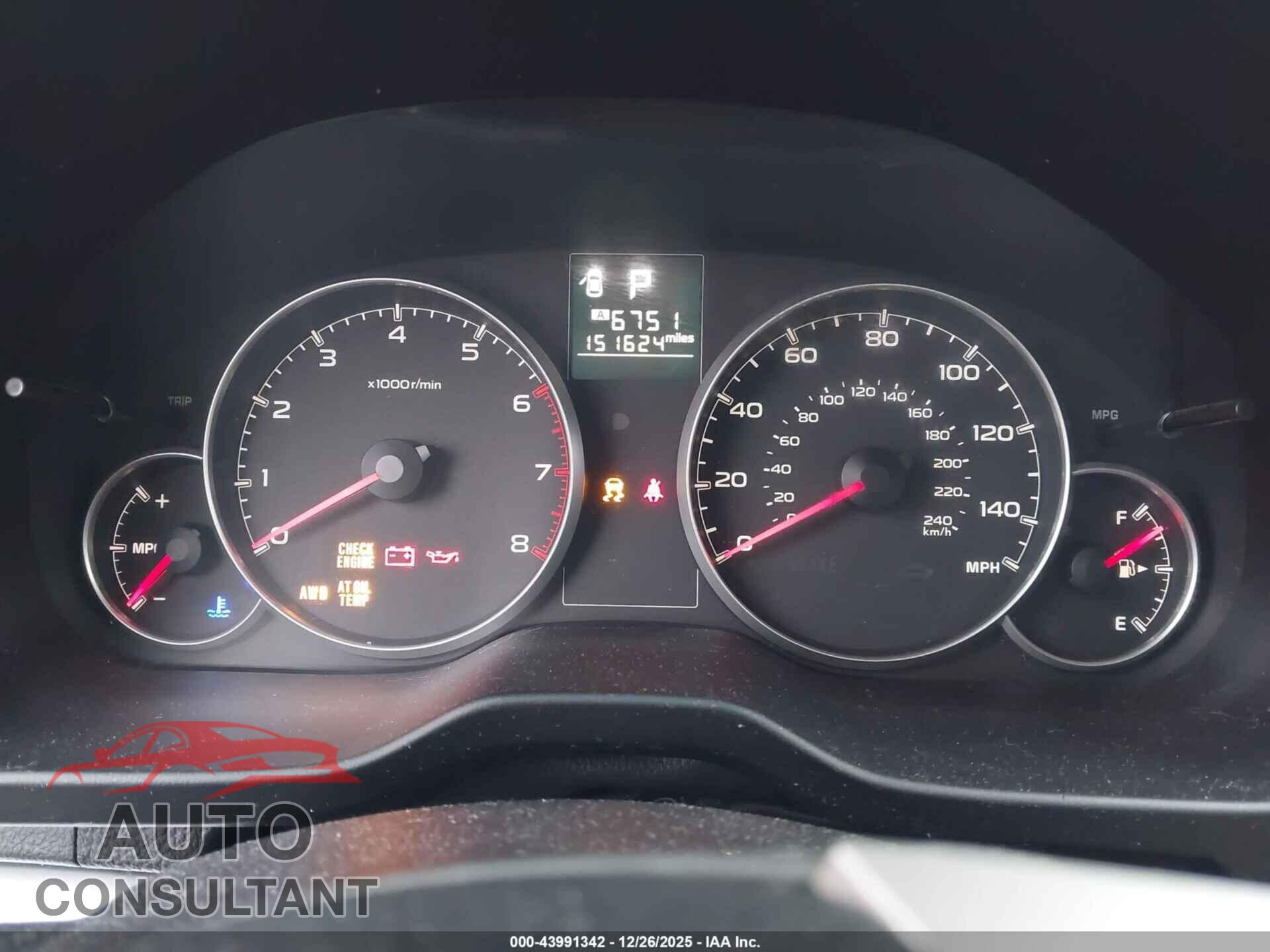 SUBARU OUTBACK 2014 - 4S4BRBDC2E3246984