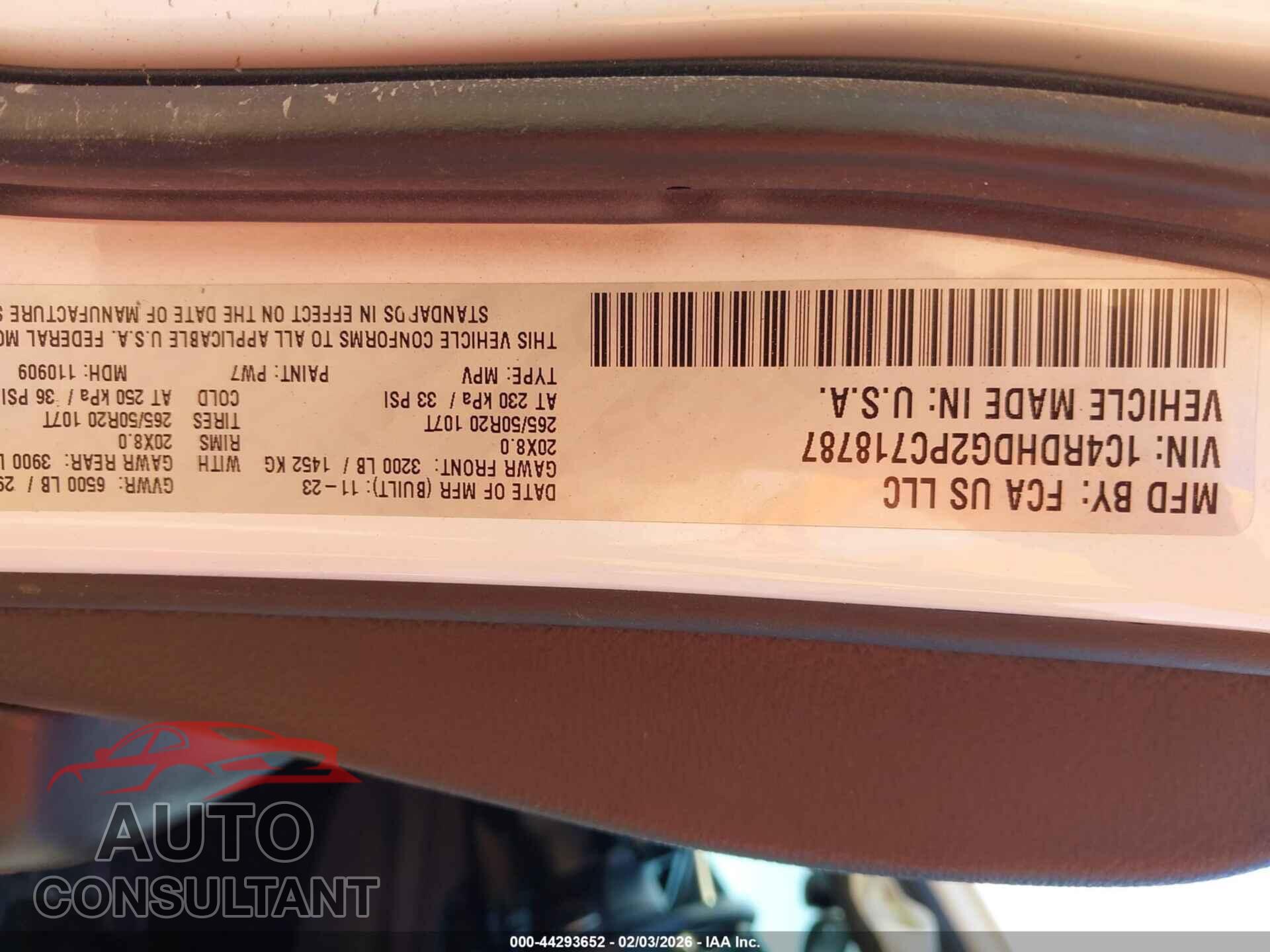 DODGE DURANGO 2023 - 1C4RDHDG2PC718787