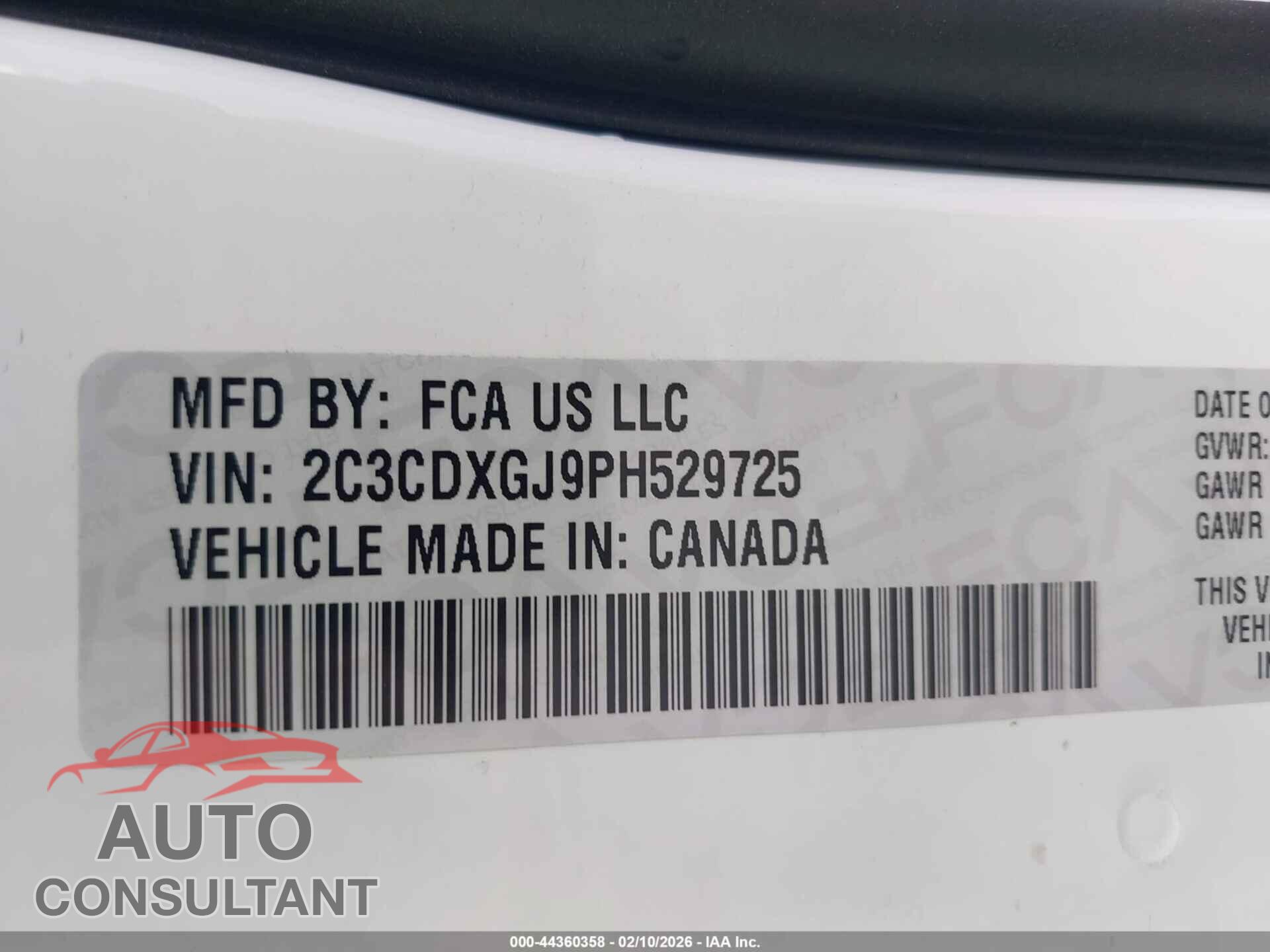 DODGE CHARGER 2023 - 2C3CDXGJ9PH529725