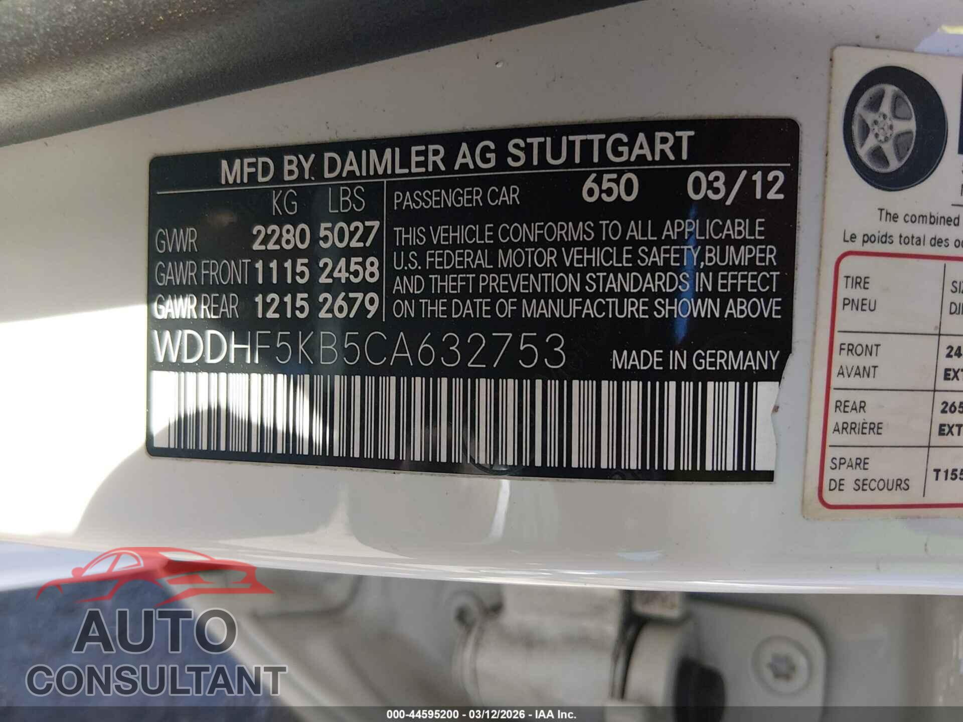 MERCEDES-BENZ E 350 2012 - WDDHF5KB5CA632753