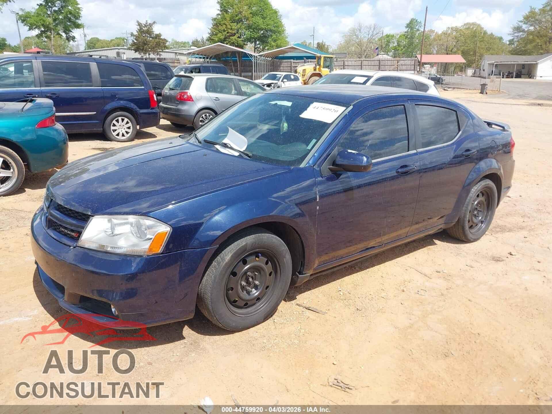 DODGE AVENGER 2013 - 1C3CDZCB2DN616587