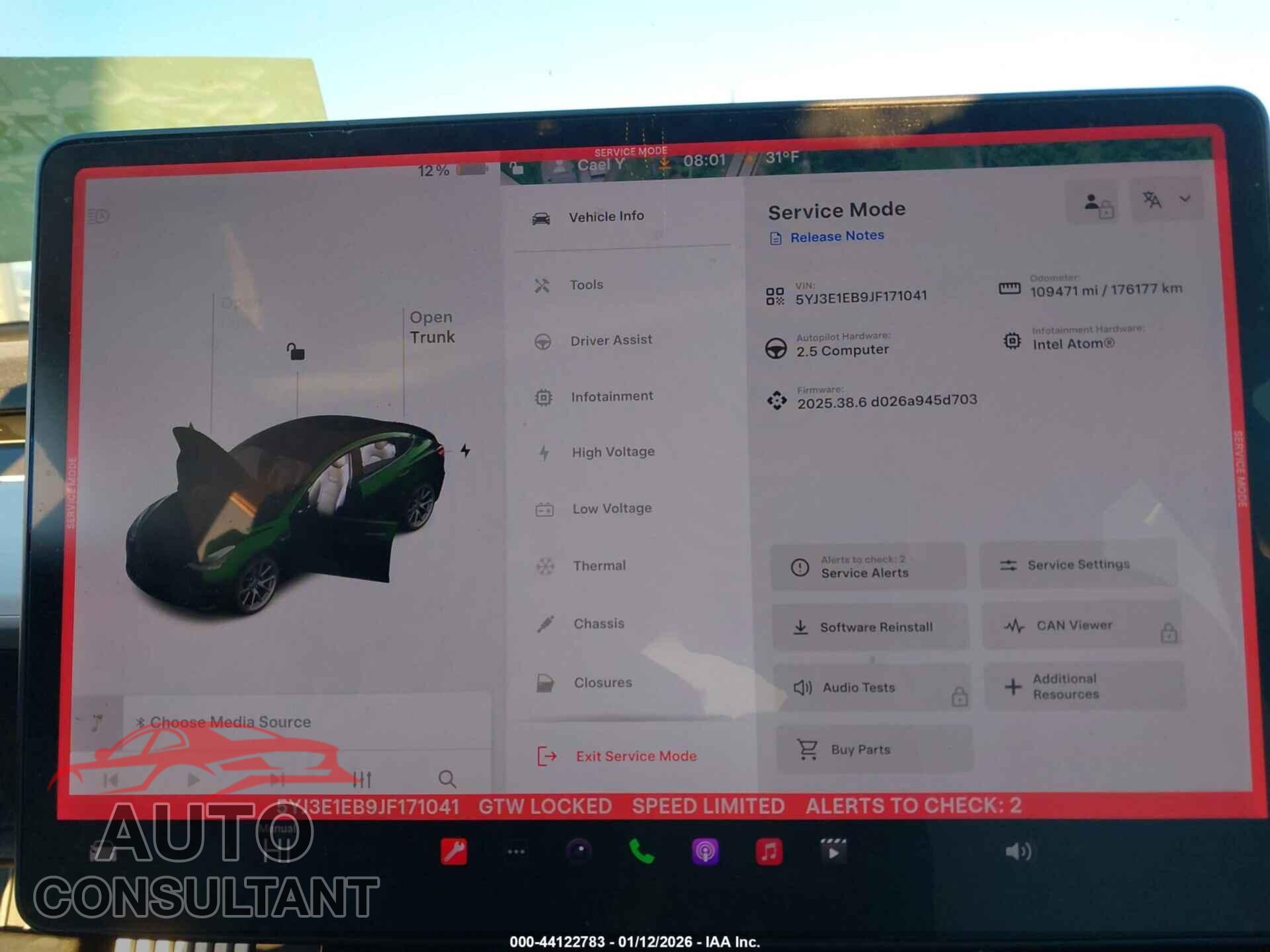 TESLA MODEL 3 2018 - 5YJ3E1EB9JF171041