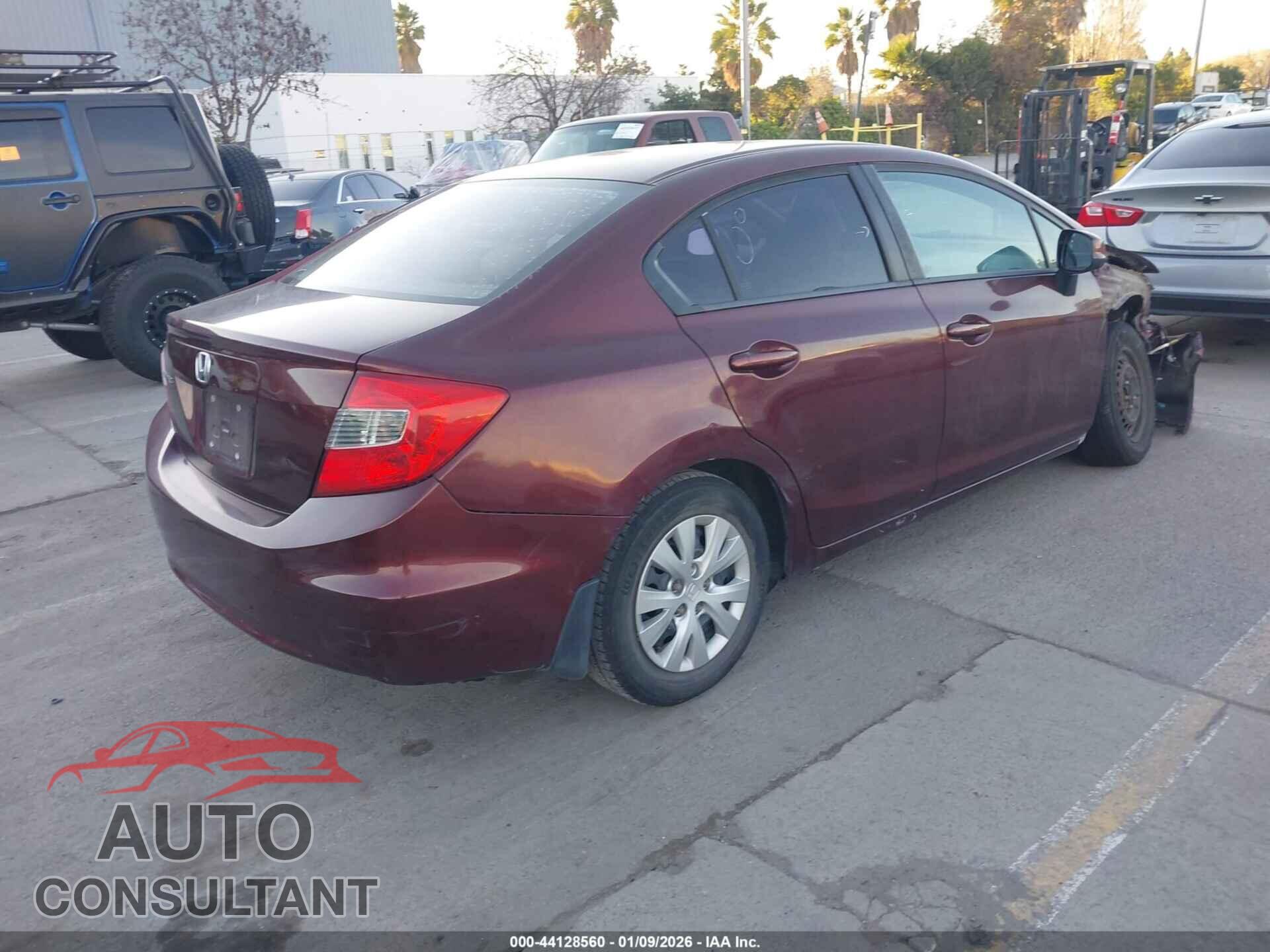 HONDA CIVIC 2012 - 19XFB2F55CE357284