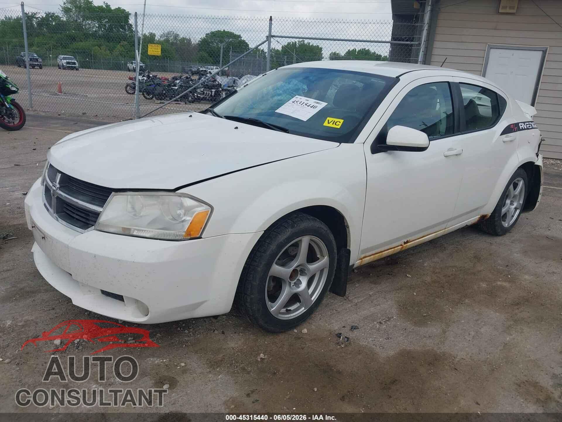 DODGE AVENGER 2010 - 1B3CC5FB8AN138658