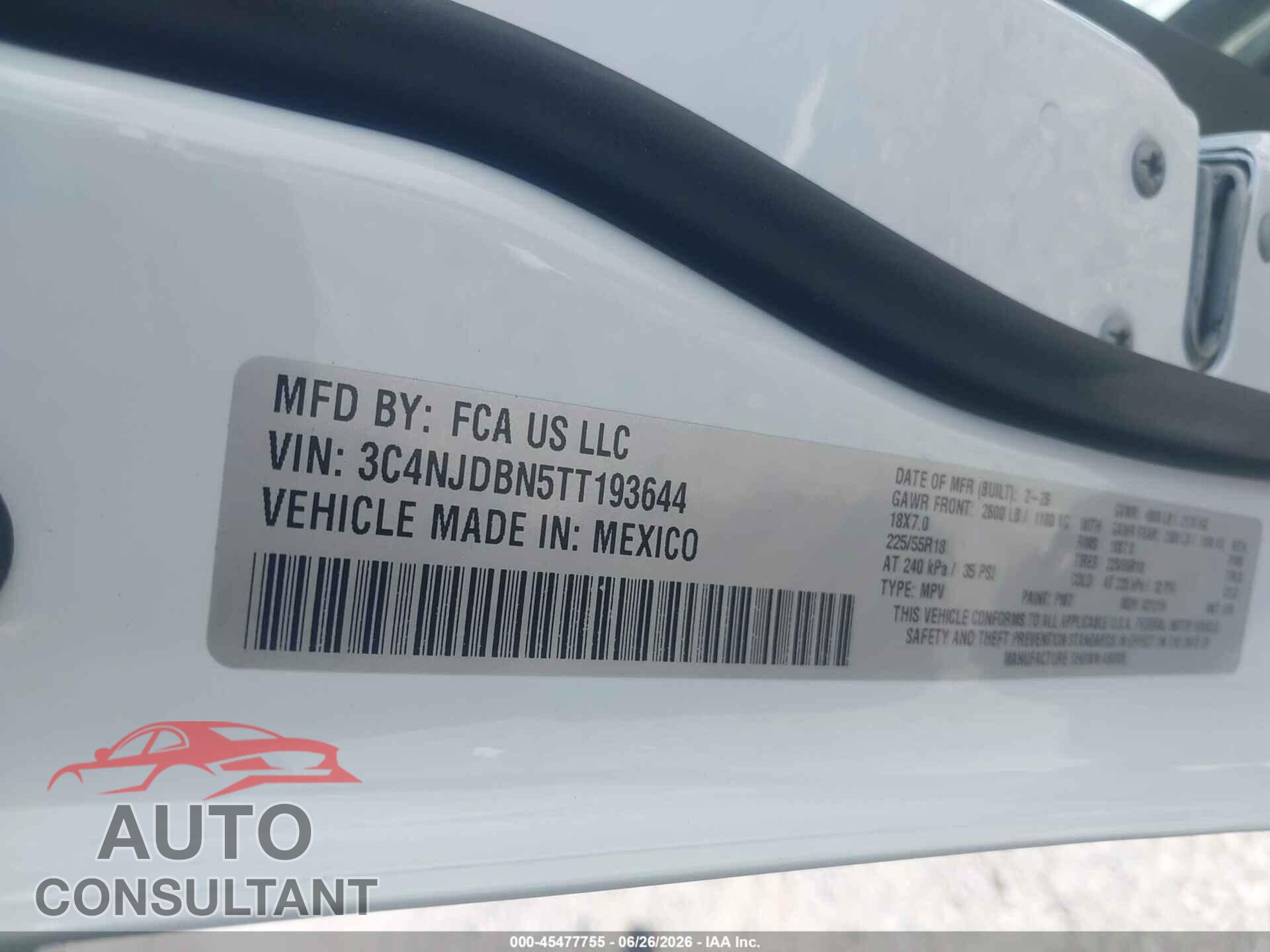 JEEP COMPASS 2026 - 3C4NJDBN5TT193644