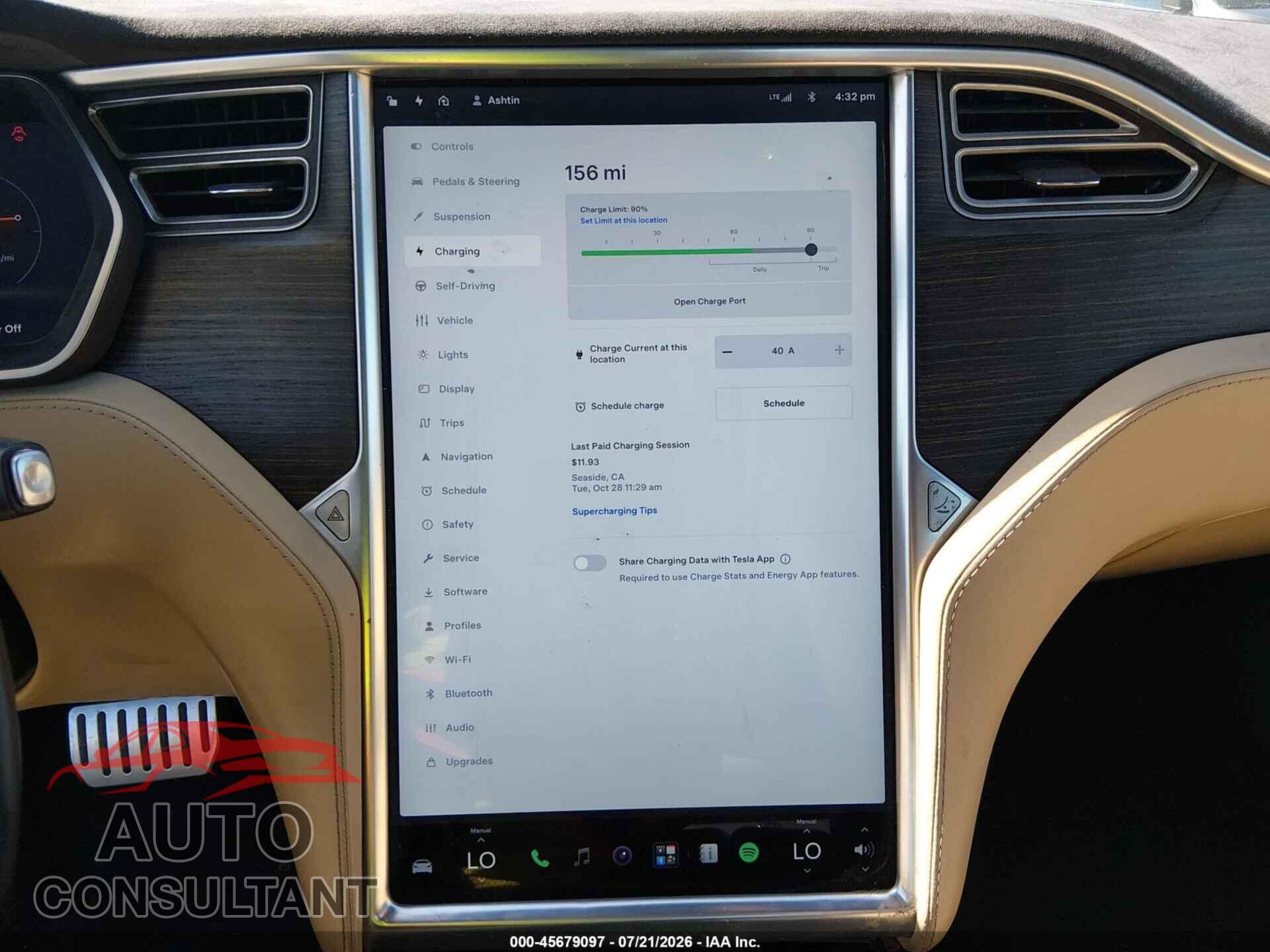 TESLA MODEL S 2015 - 5YJSA1E44FF103892