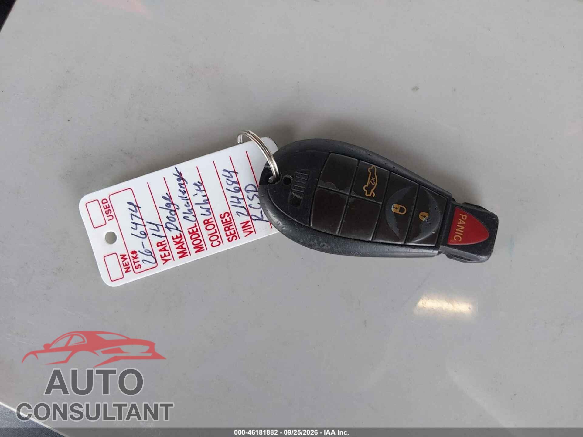 DODGE CHALLENGER 2014 - 2C3CDYAG2EH214684