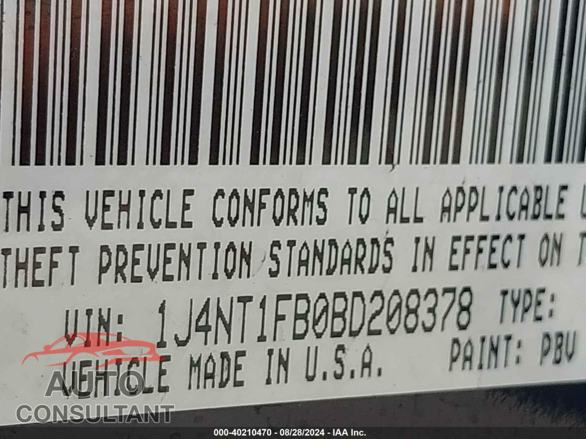 JEEP COMPASS 2011 - 1J4NT1FB0BD208378
