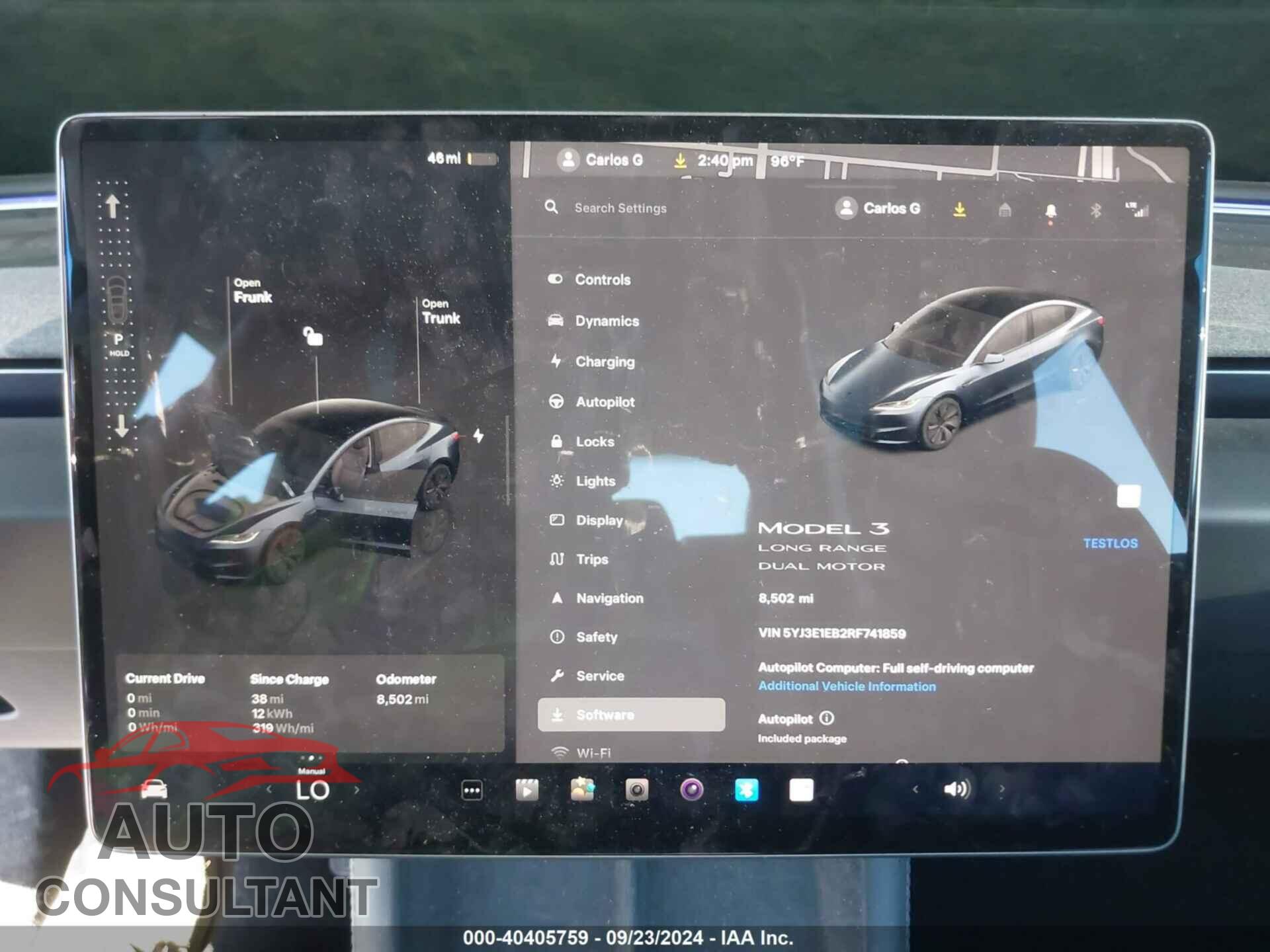 TESLA MODEL 3 2024 - 5YJ3E1EB2RF741859