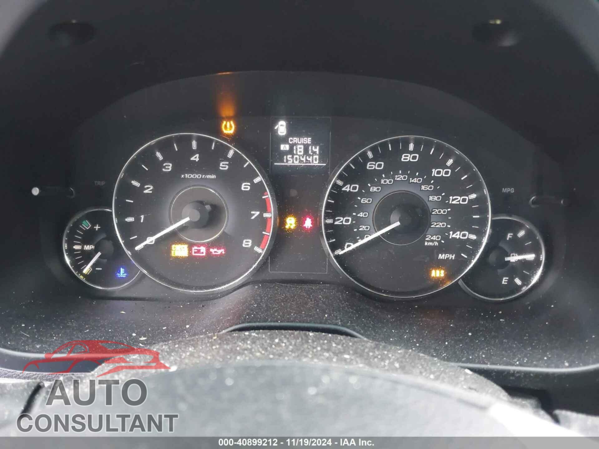 SUBARU OUTBACK 2012 - 4S4BRCCC7C1244261