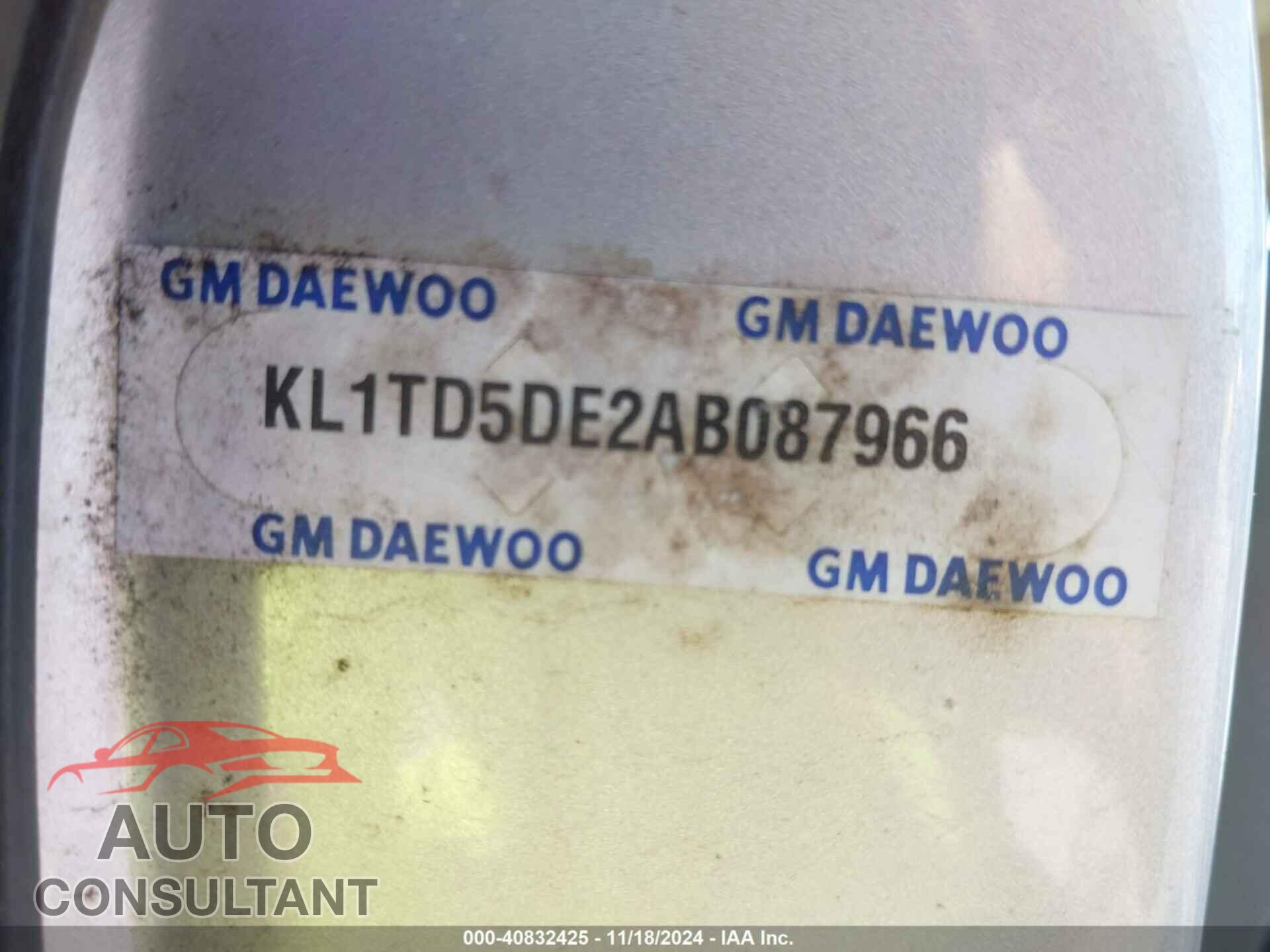 CHEVROLET AVEO 2010 - KL1TD5DE2AB087966