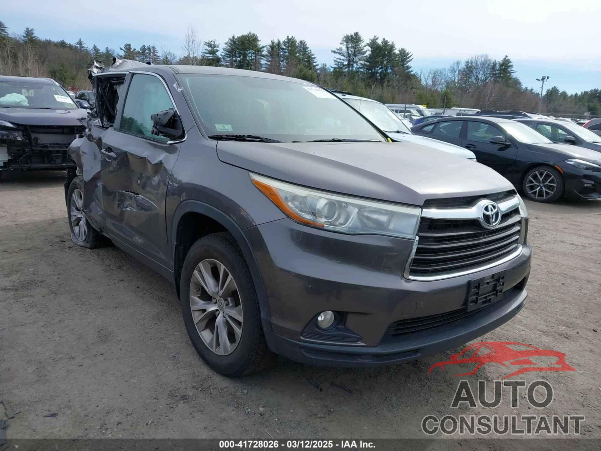 TOYOTA HIGHLANDER 2015 - 5TDBKRFH4FS180612
