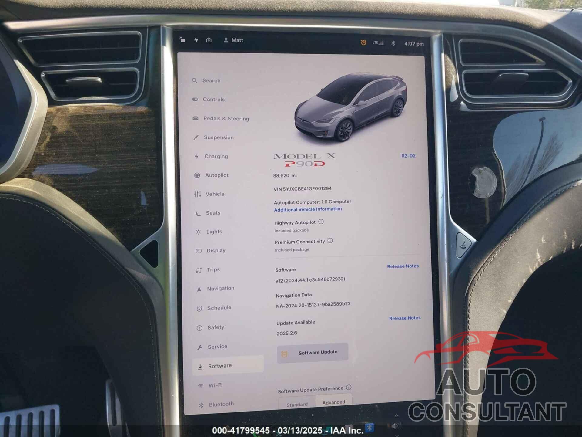 TESLA MODEL X 2016 - 5YJXCBE41GF001294