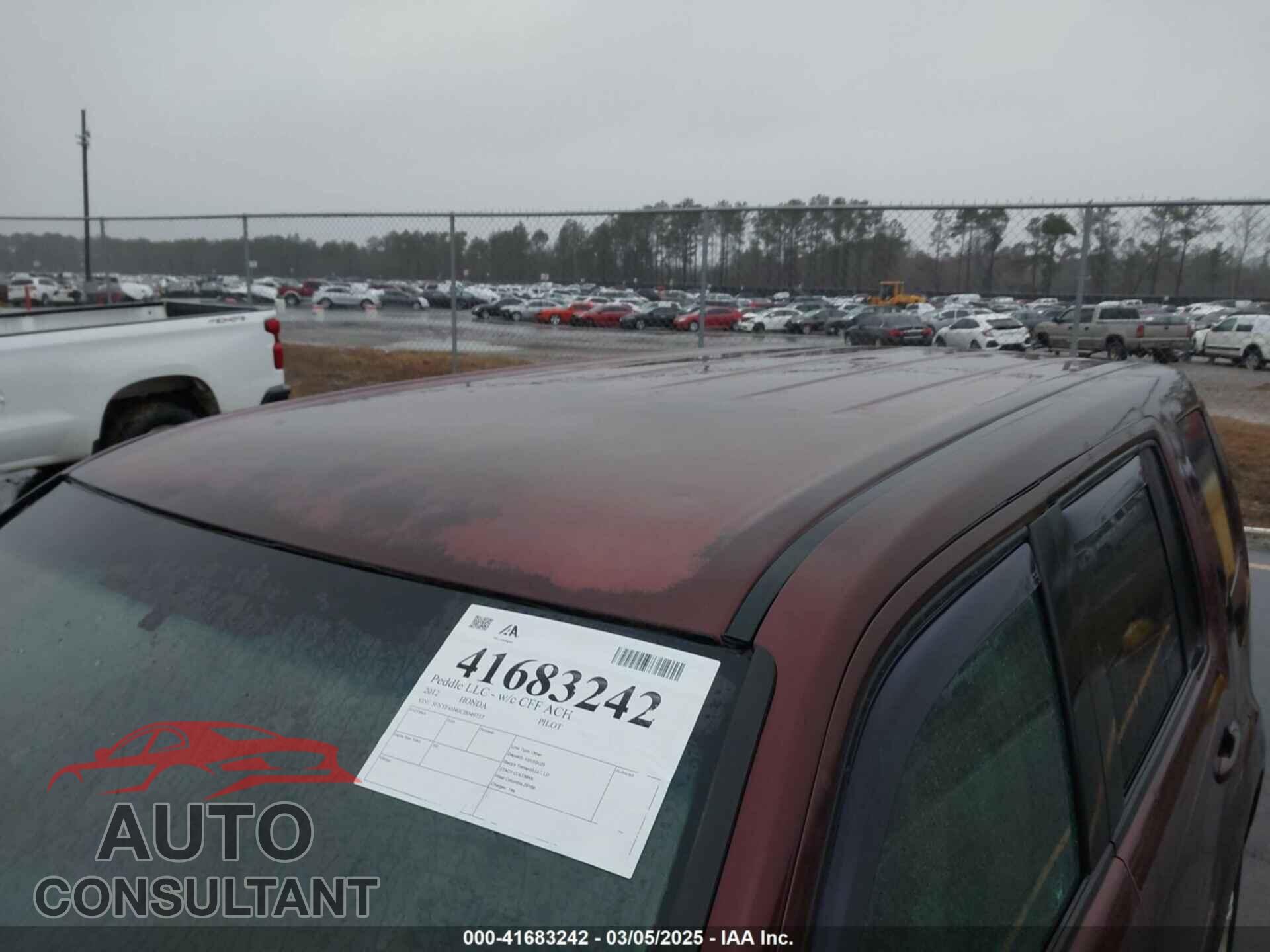 HONDA PILOT 2012 - 5FNYF4H40CB049737