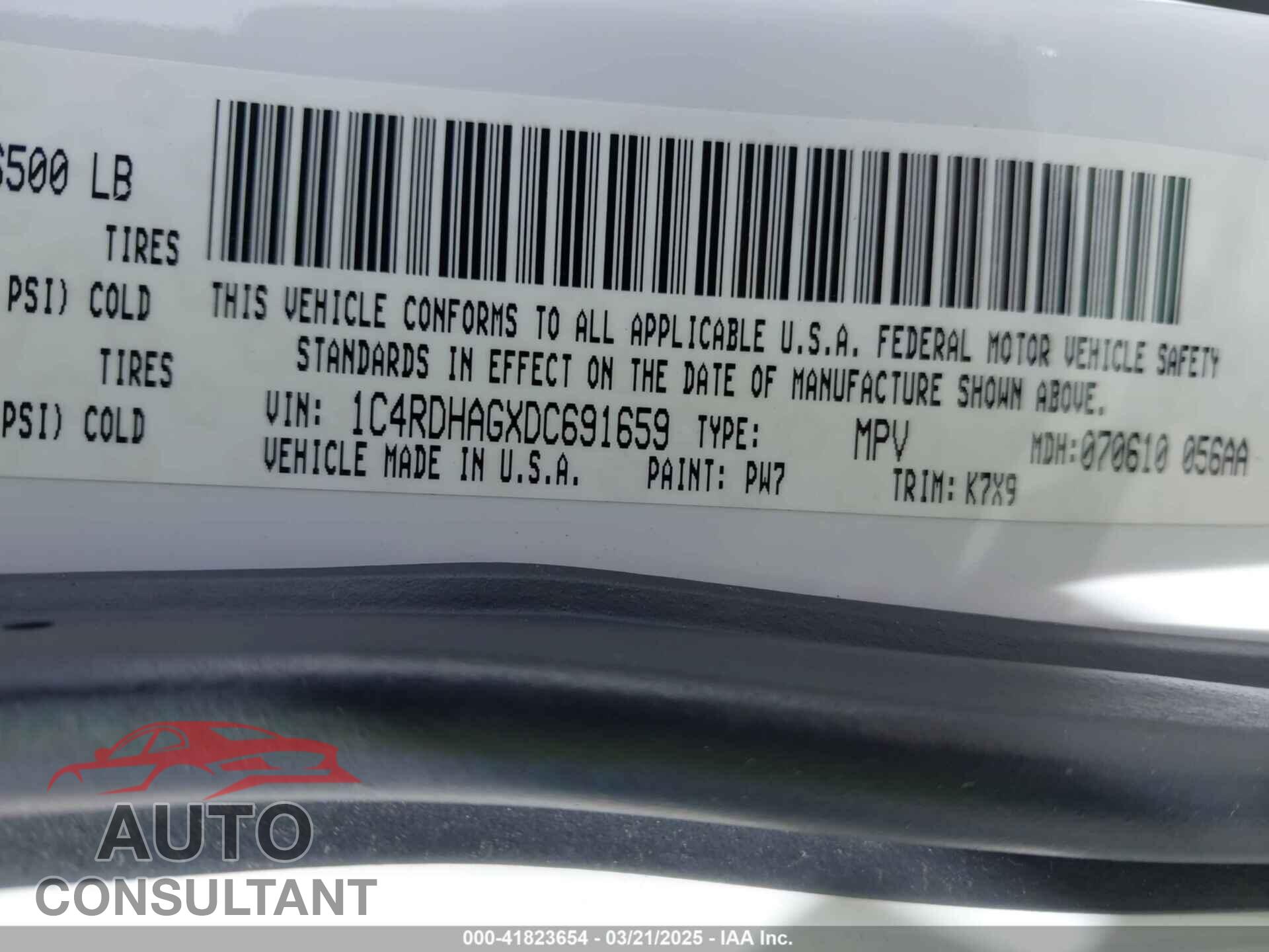 DODGE DURANGO 2013 - 1C4RDHAGXDC691659