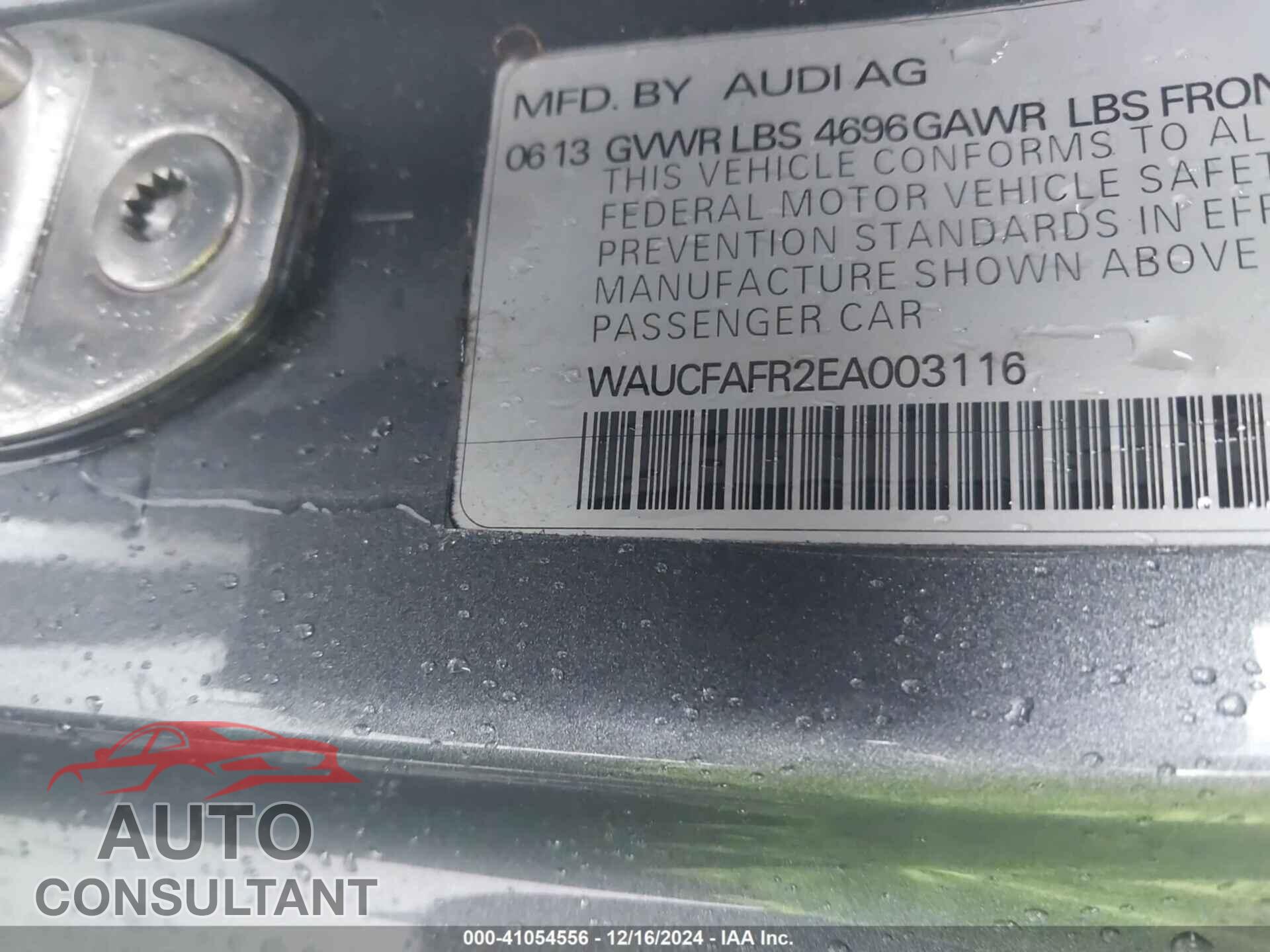 AUDI A5 2014 - WAUCFAFR2EA003116