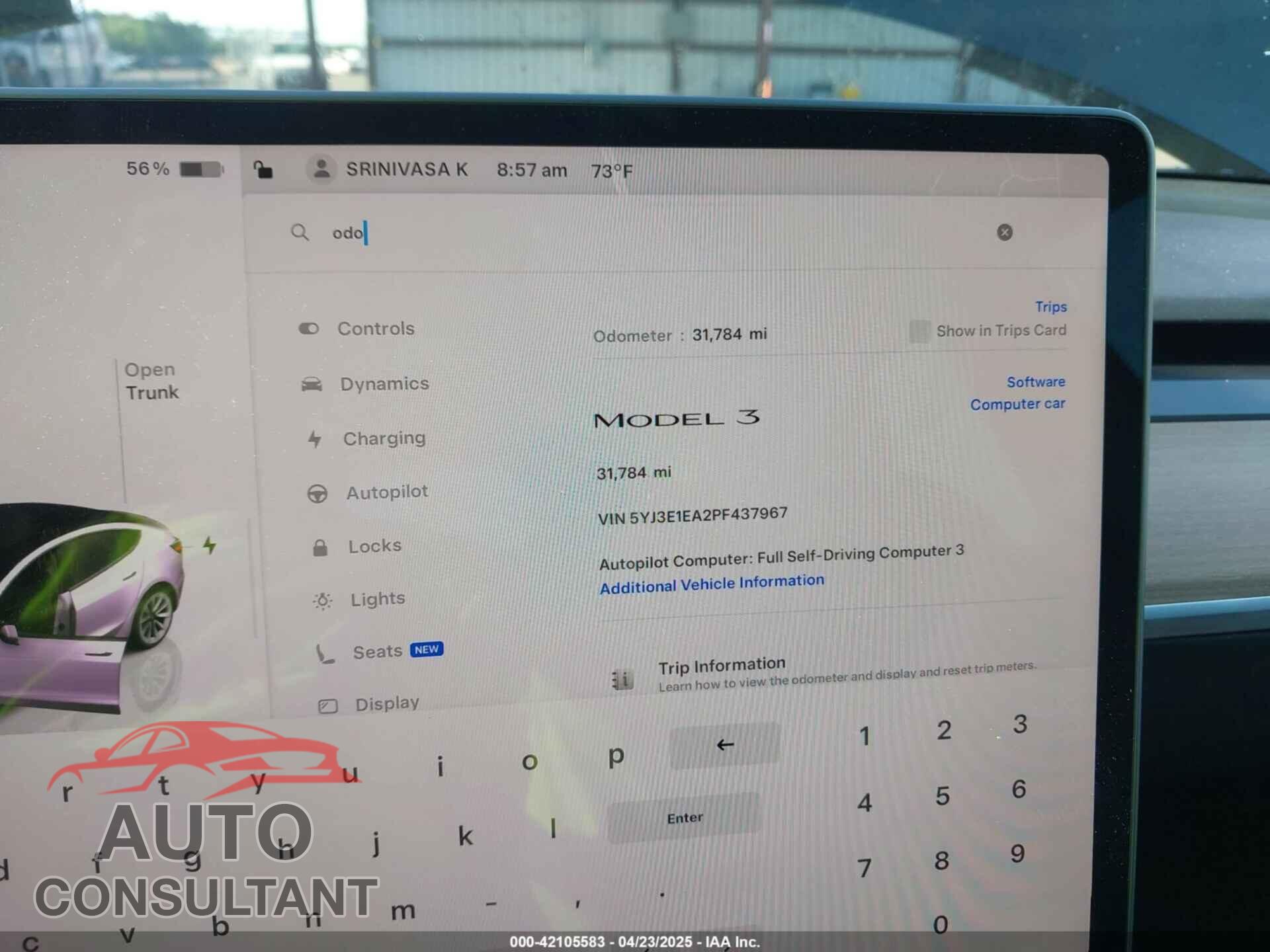 TESLA MODEL 3 2023 - 5YJ3E1EA2PF437967