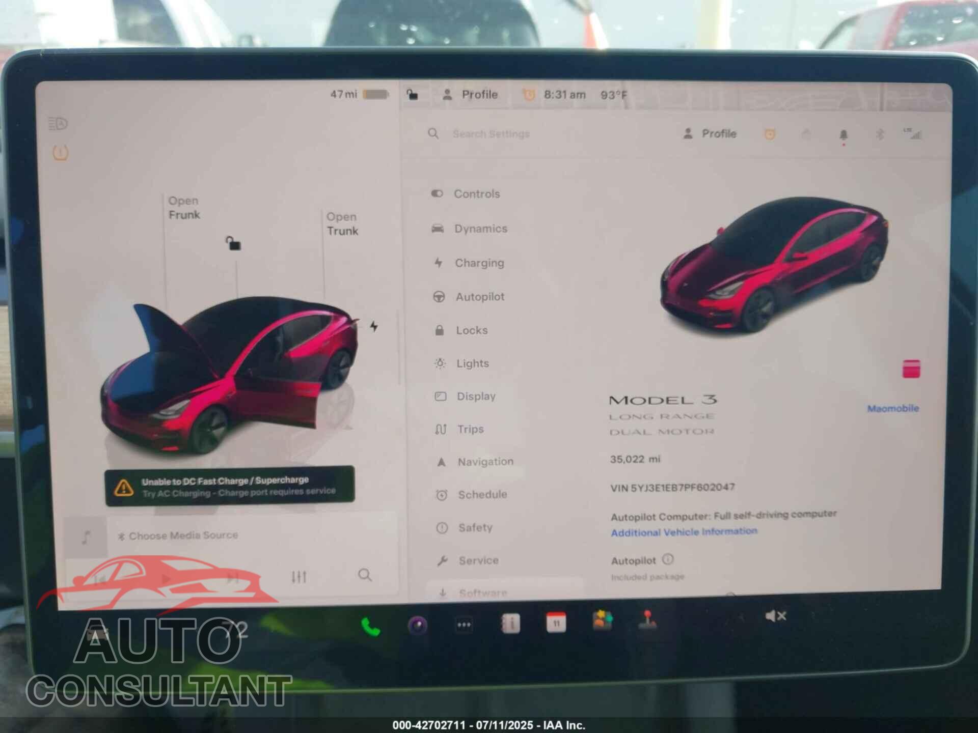TESLA MODEL 3 2023 - 5YJ3E1EB7PF602047