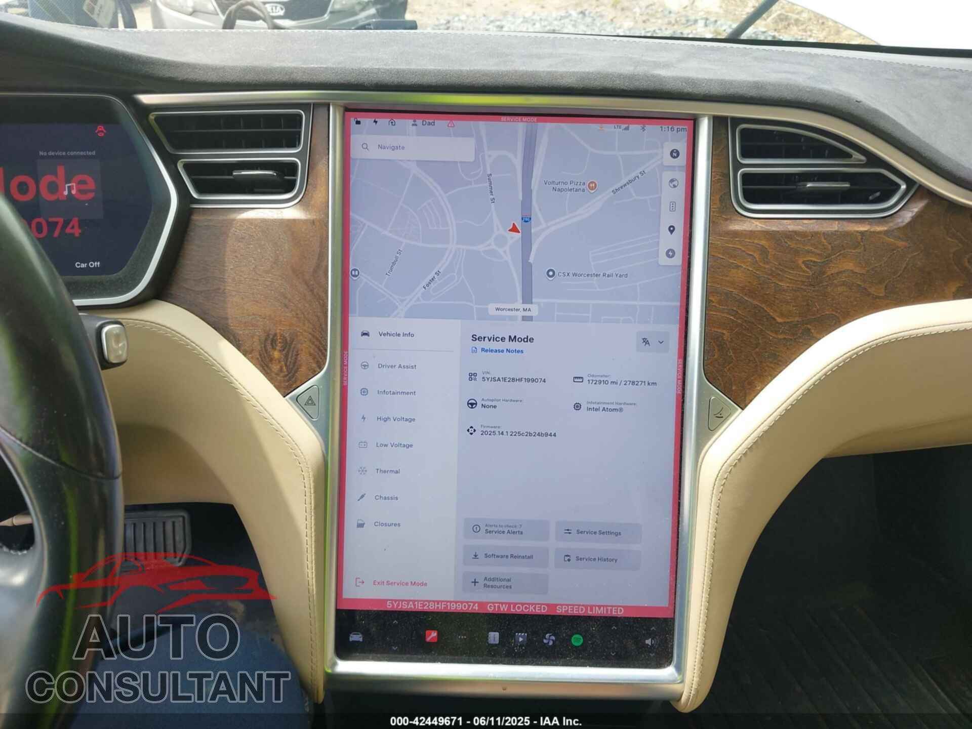 TESLA MODEL S 2017 - 5YJSA1E28HF199074