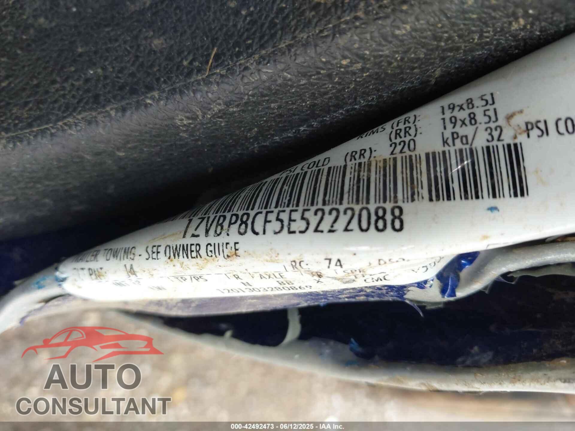 FORD MUSTANG 2014 - 1ZVBP8CF5E5222088