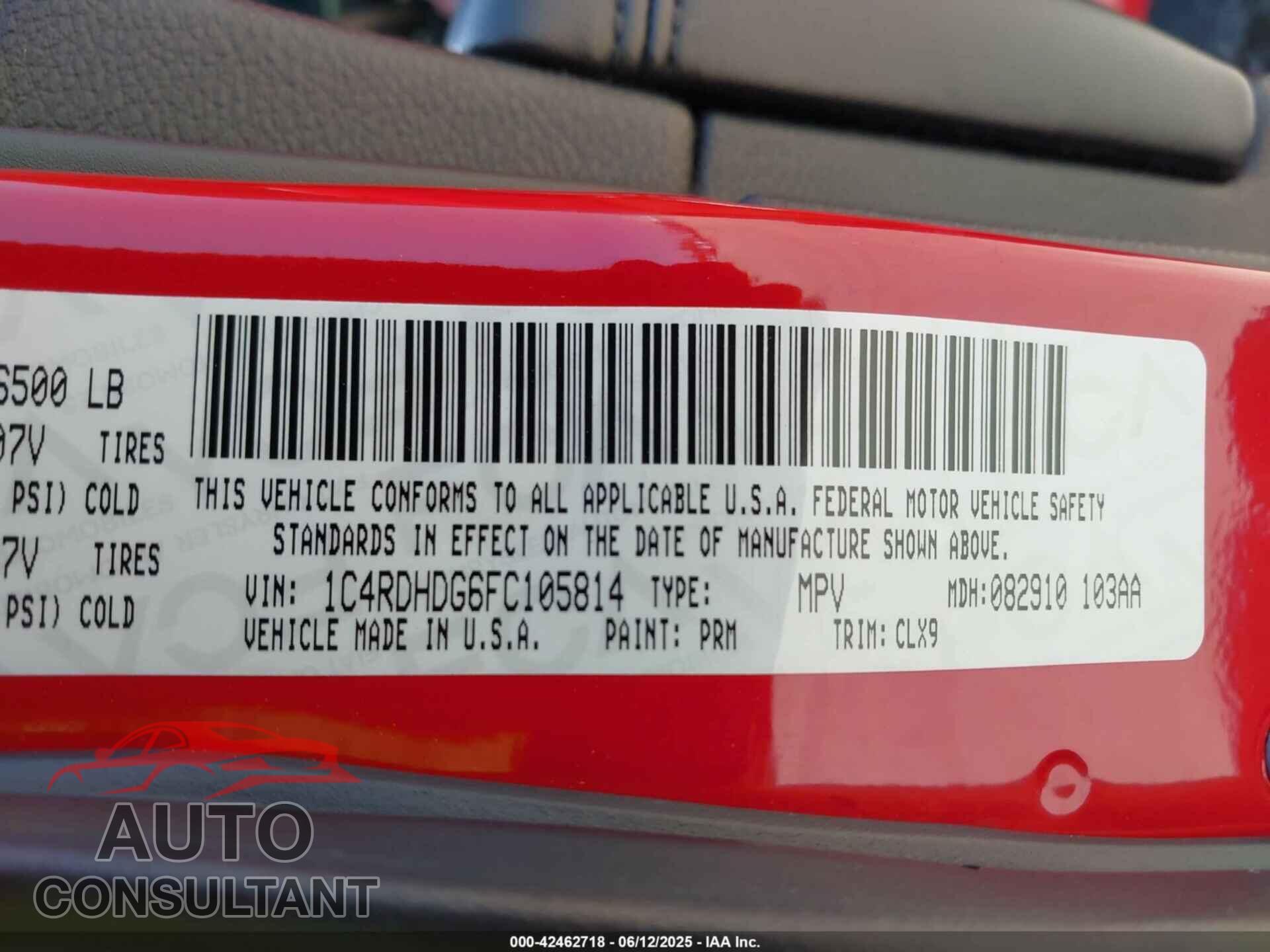 DODGE DURANGO 2015 - 1C4RDHDG6FC105814