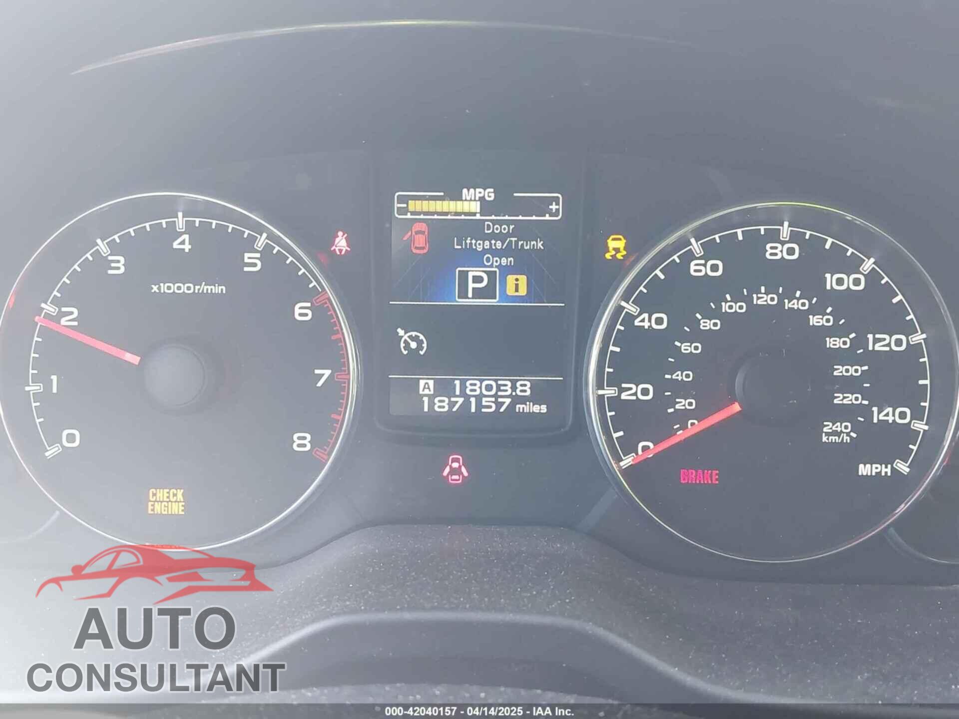 SUBARU OUTBACK 2014 - 4S4BRBLCXE3273478
