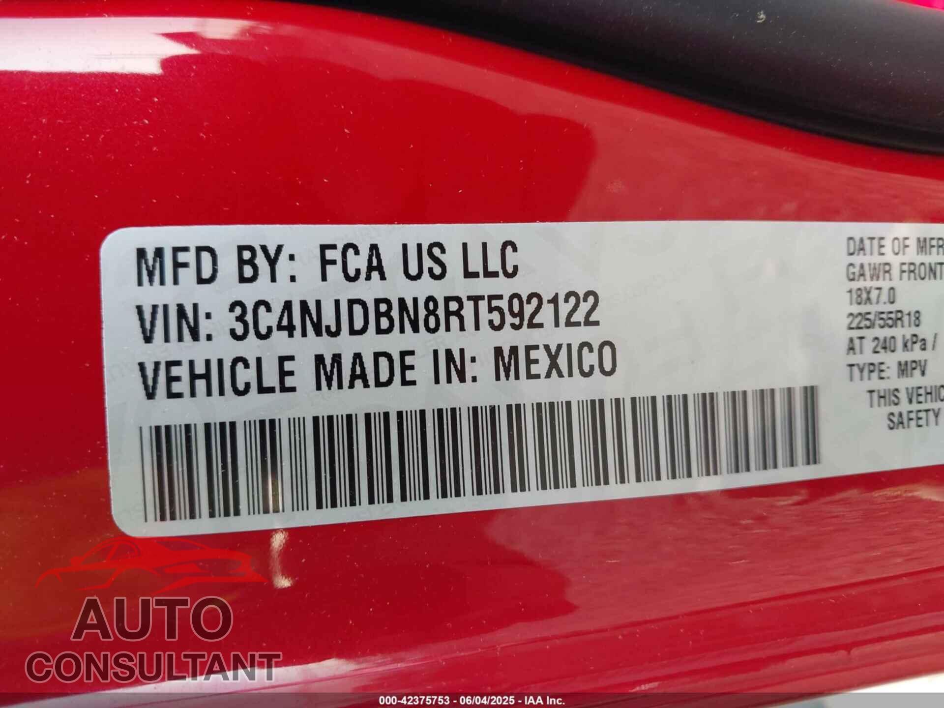 JEEP COMPASS 2024 - 3C4NJDBN8RT592122