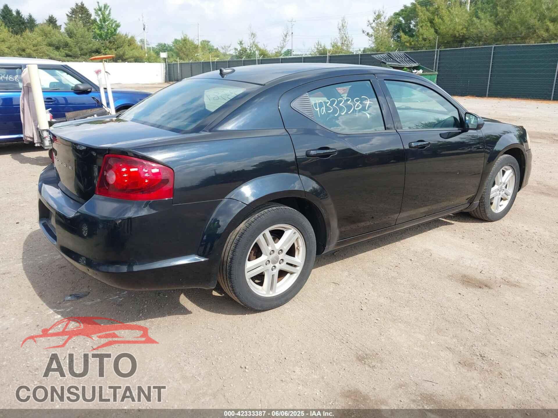 DODGE AVENGER 2012 - 1C3CDZCB8CN144622