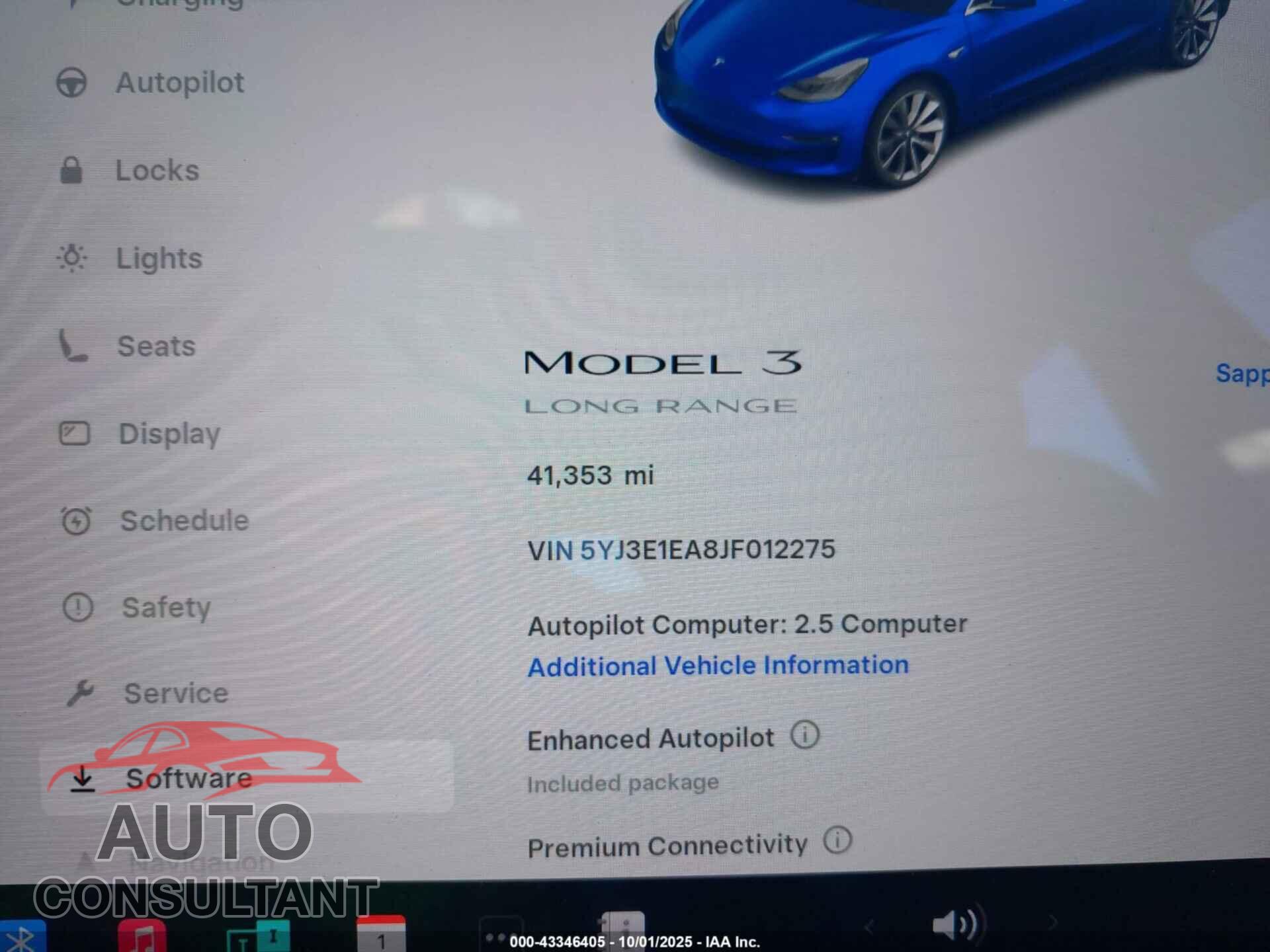 TESLA MODEL 3 2018 - 5YJ3E1EA8JF012275