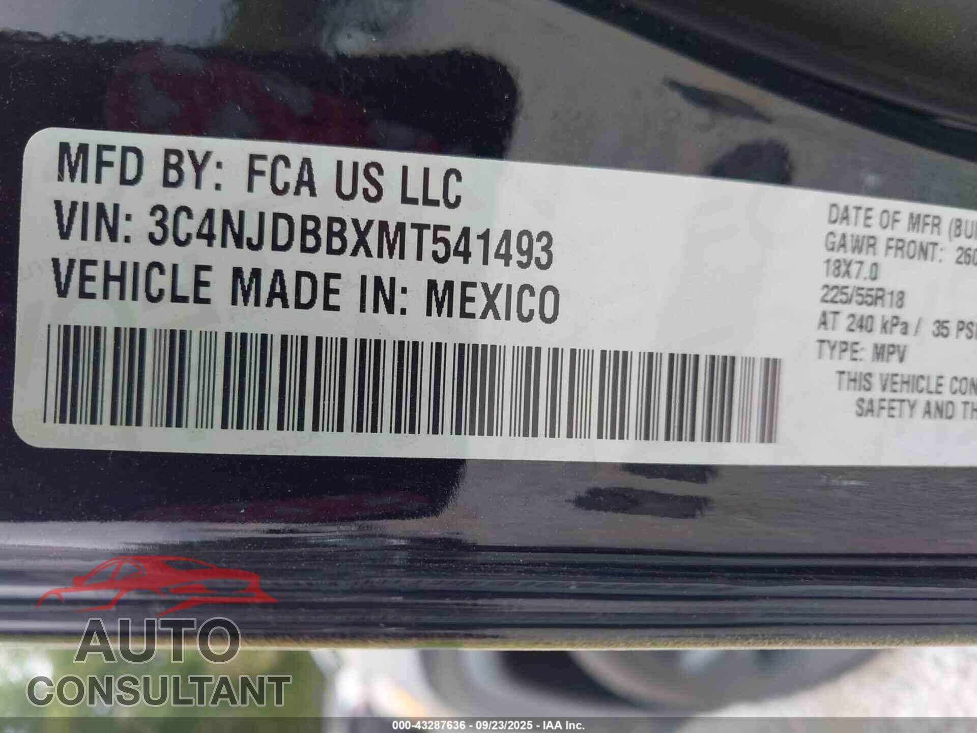 JEEP COMPASS 2021 - 3C4NJDBBXMT541493