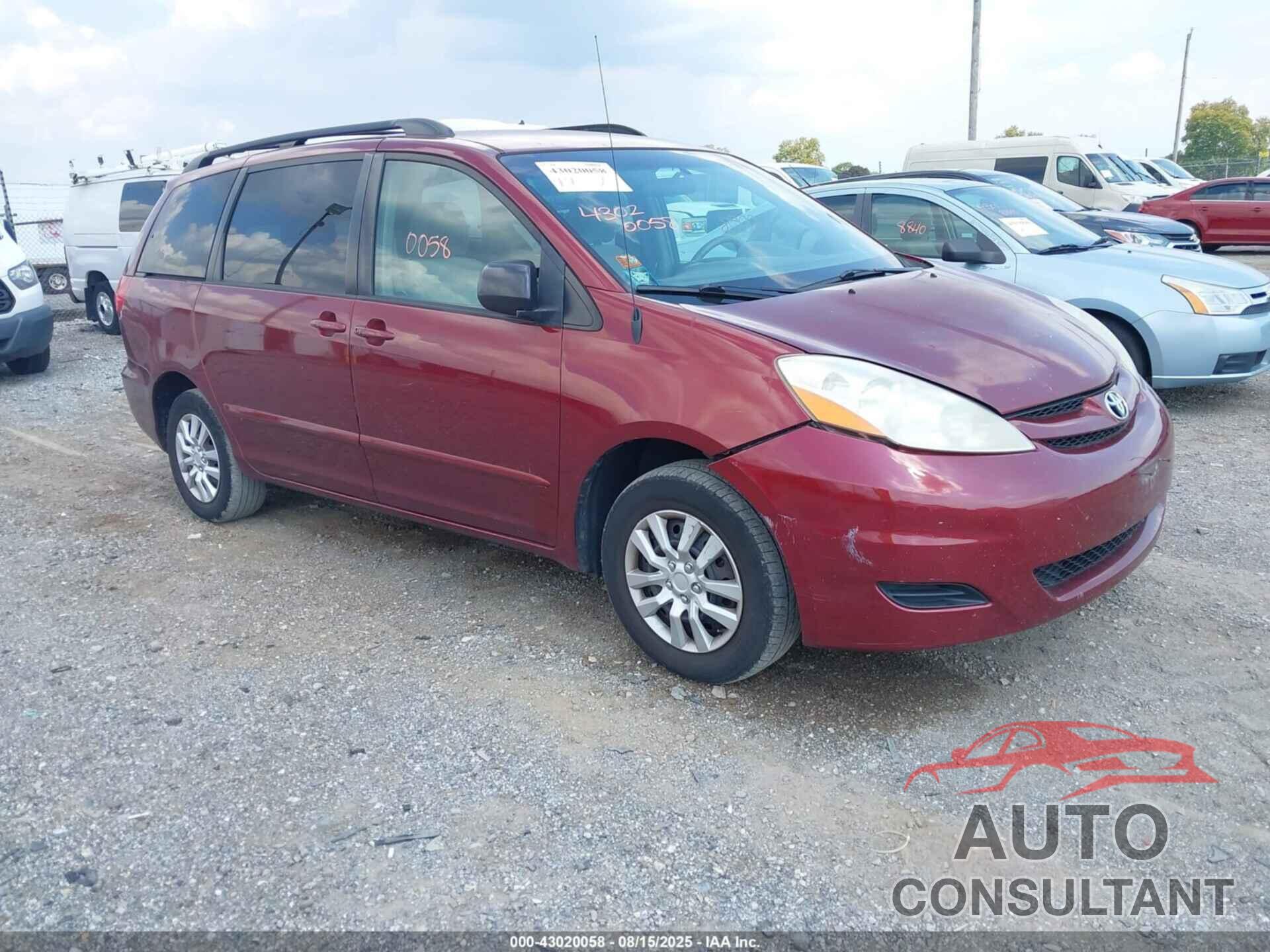 TOYOTA SIENNA 2009 - 5TDZK23C79S246668