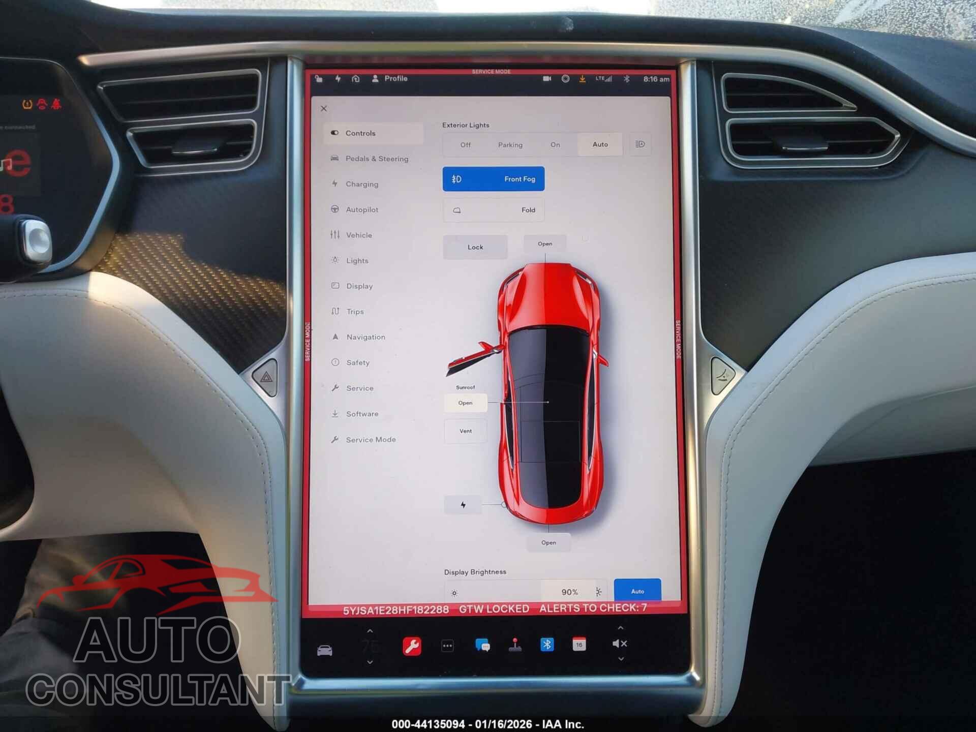 TESLA MODEL S 2017 - 5YJSA1E28HF182288