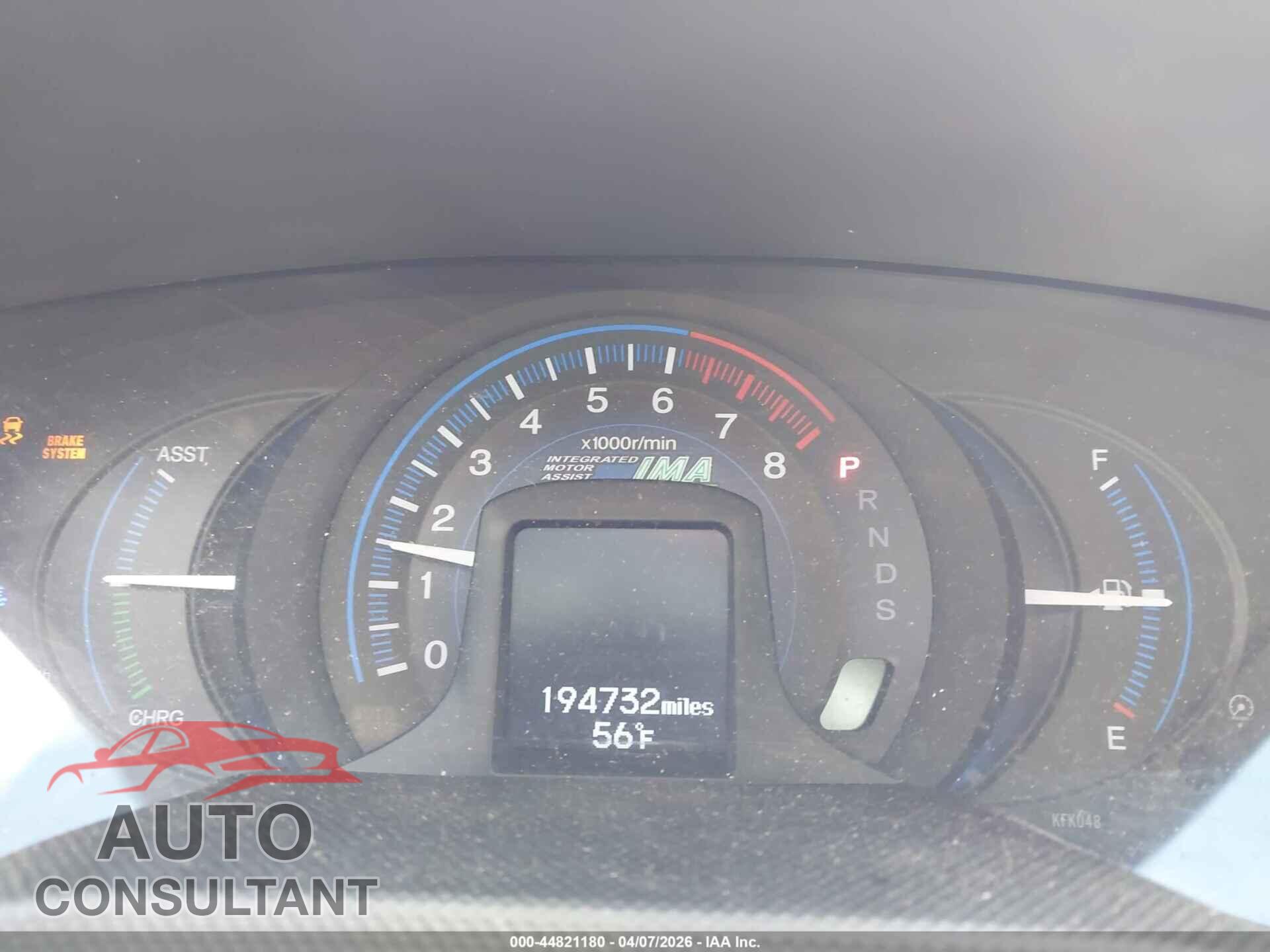 HONDA INSIGHT 2012 - JHMZE2H73CS005254