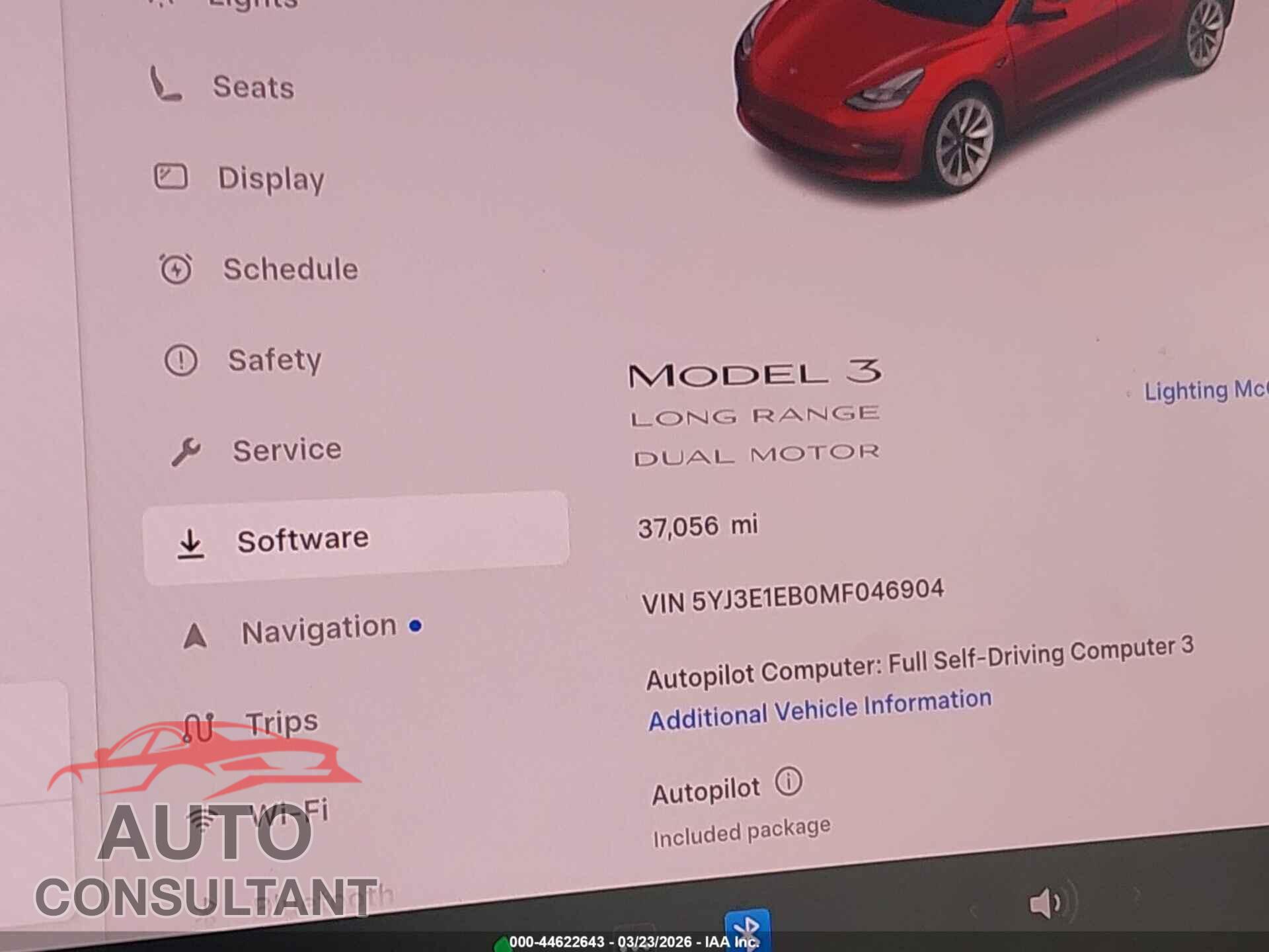 TESLA MODEL 3 2021 - 5YJ3E1EB0MF046904