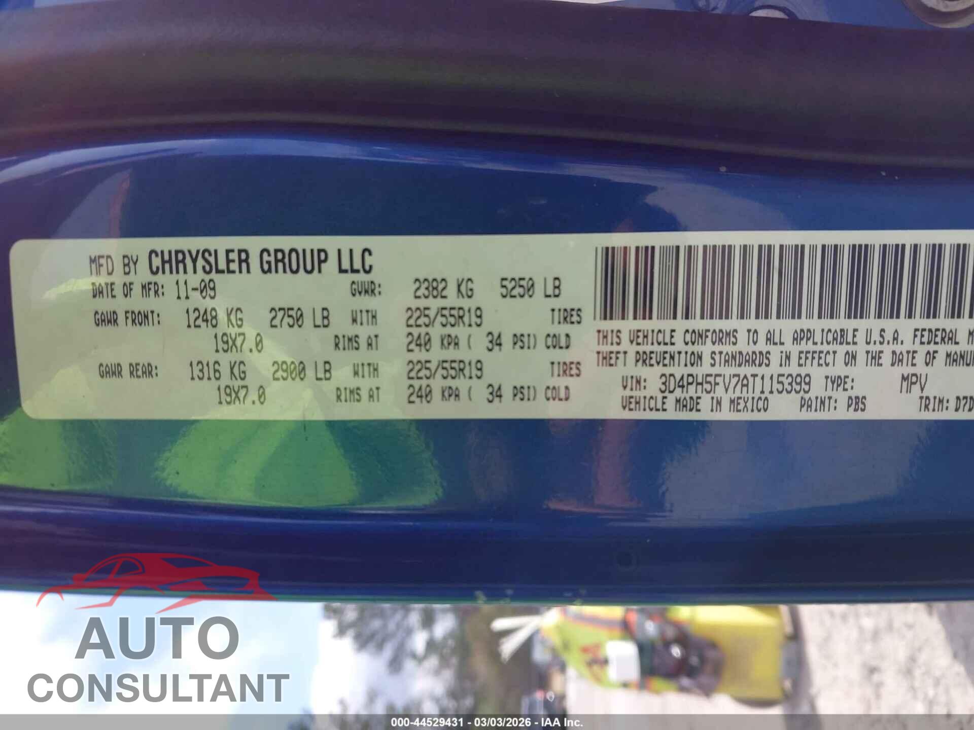 DODGE JOURNEY 2010 - 3D4PH5FV7AT115399