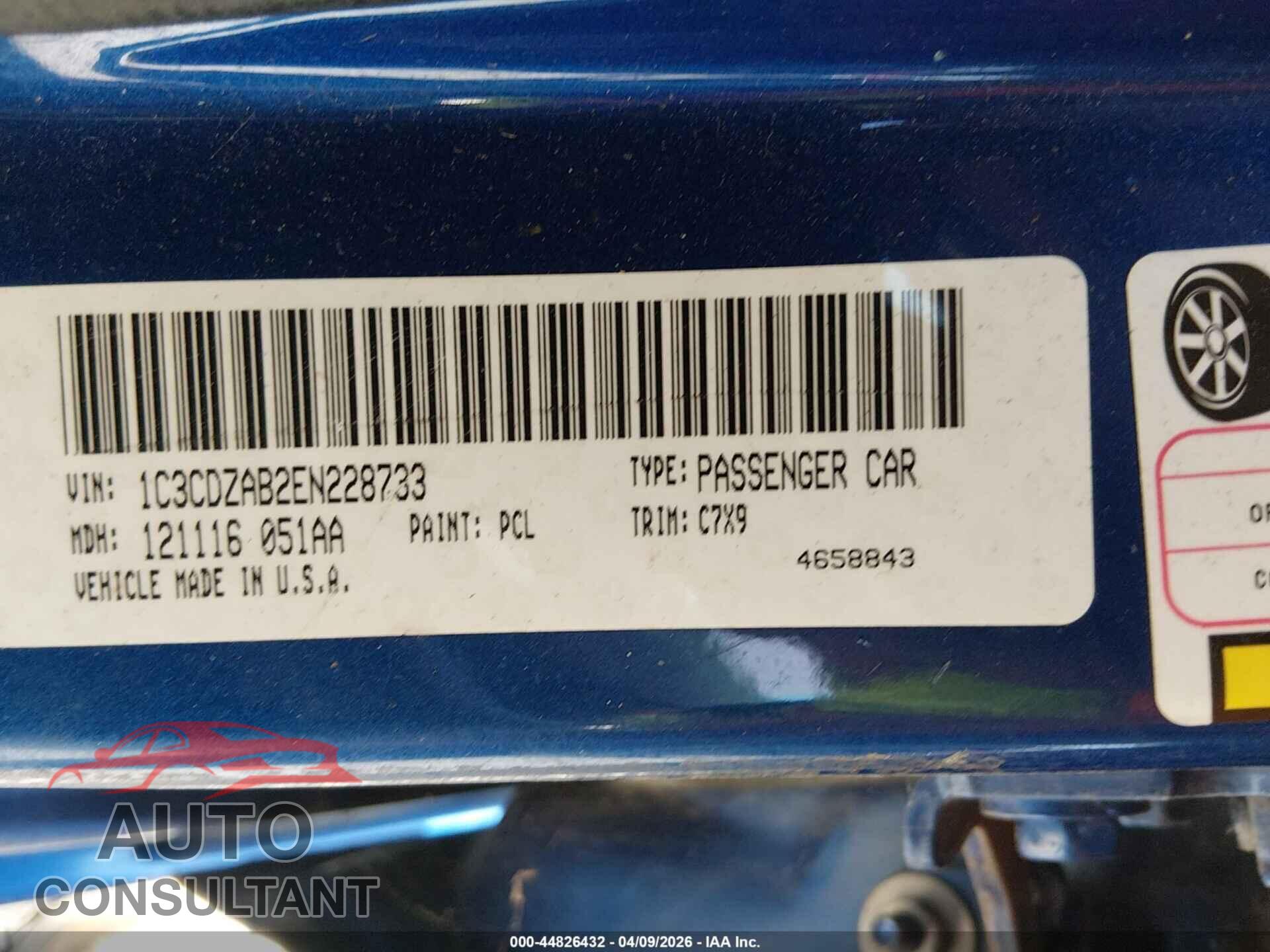 DODGE AVENGER 2014 - 1C3CDZAB2EN228733