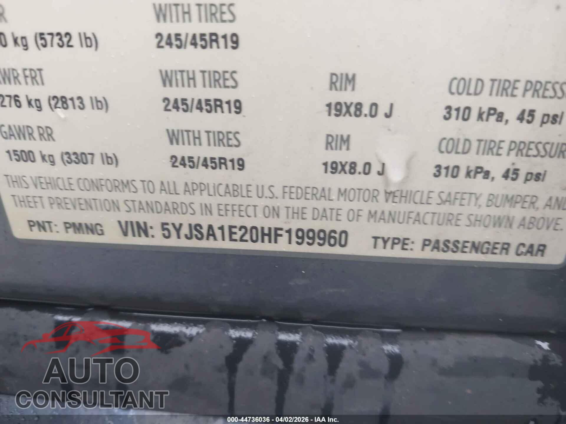 TESLA MODEL S 2017 - 5YJSA1E20HF199960