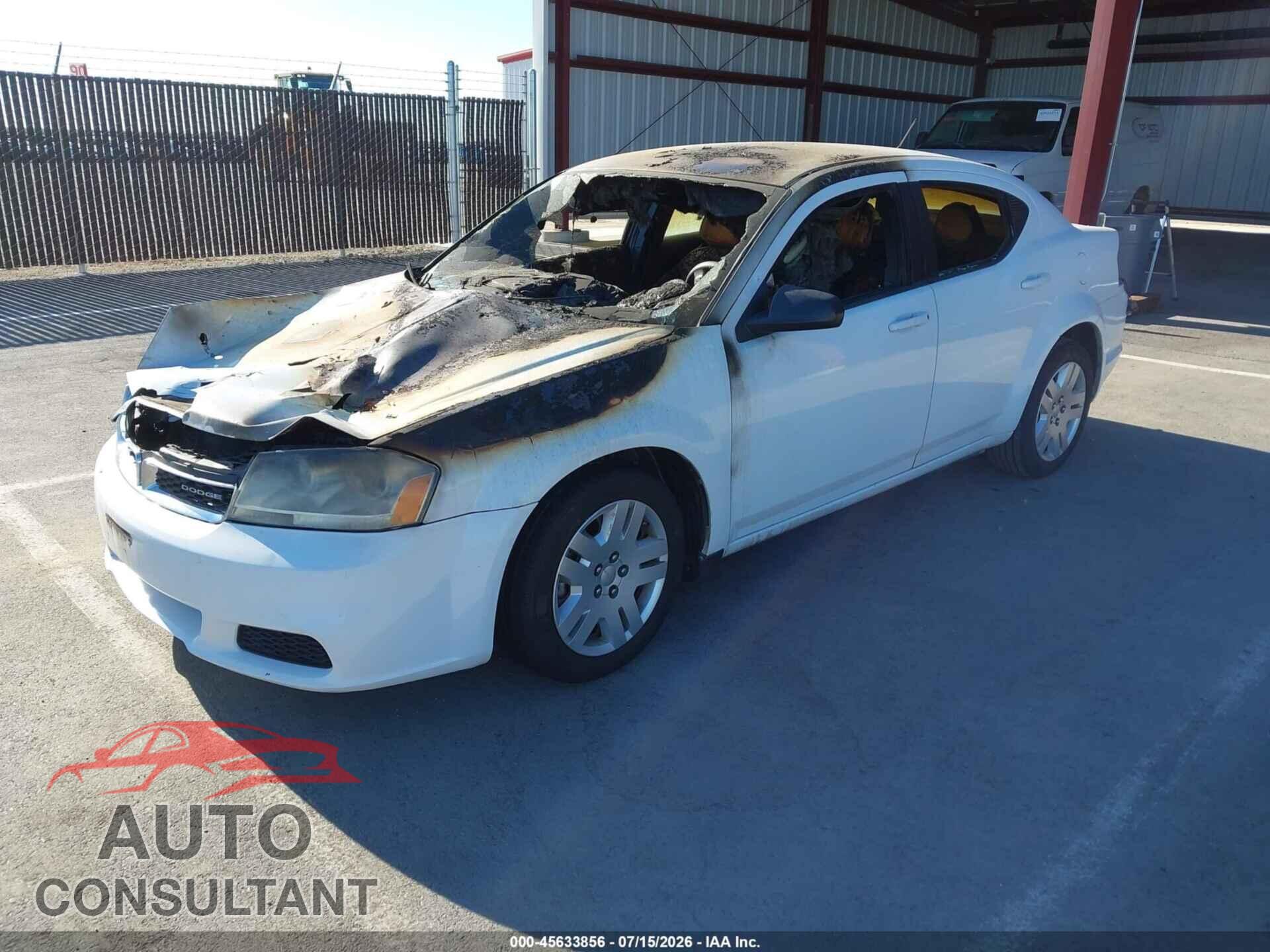 DODGE AVENGER 2012 - 1C3CDZAB8CN128150