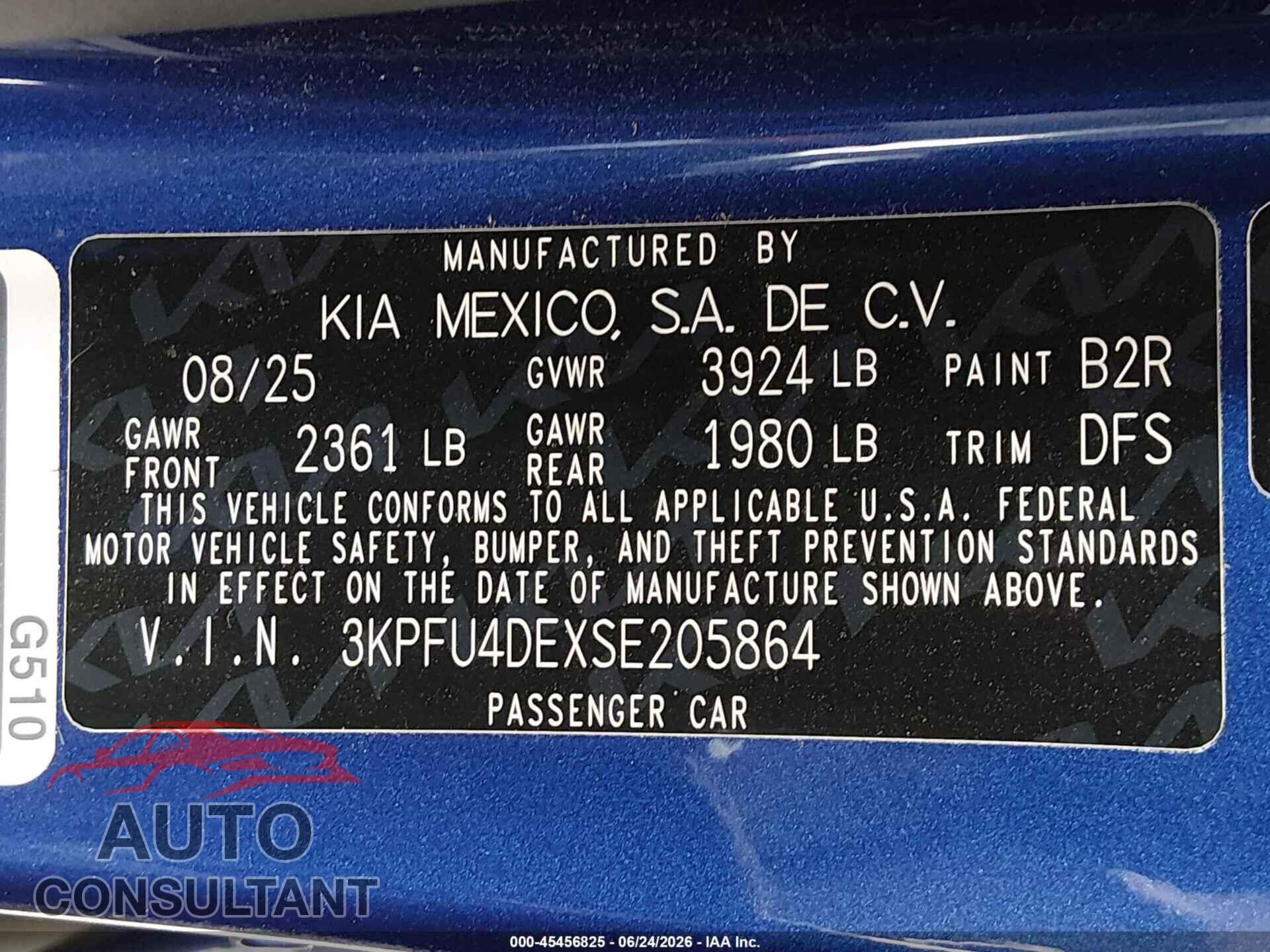 KIA K4 2025 - 3KPFU4DEXSE205864