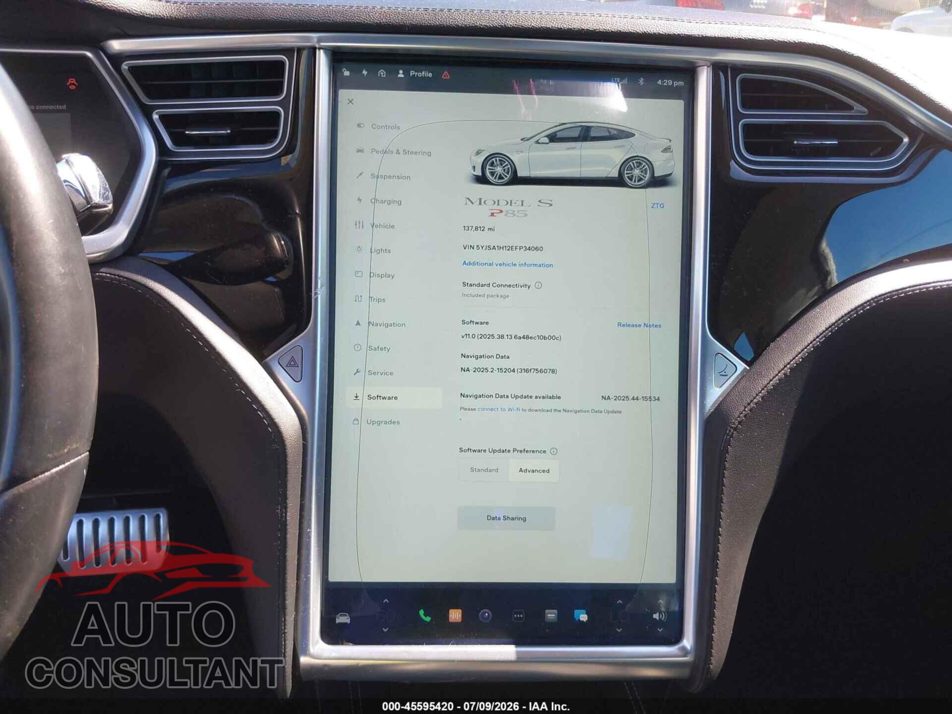 TESLA MODEL S 2014 - 5YJSA1H12EFP34060