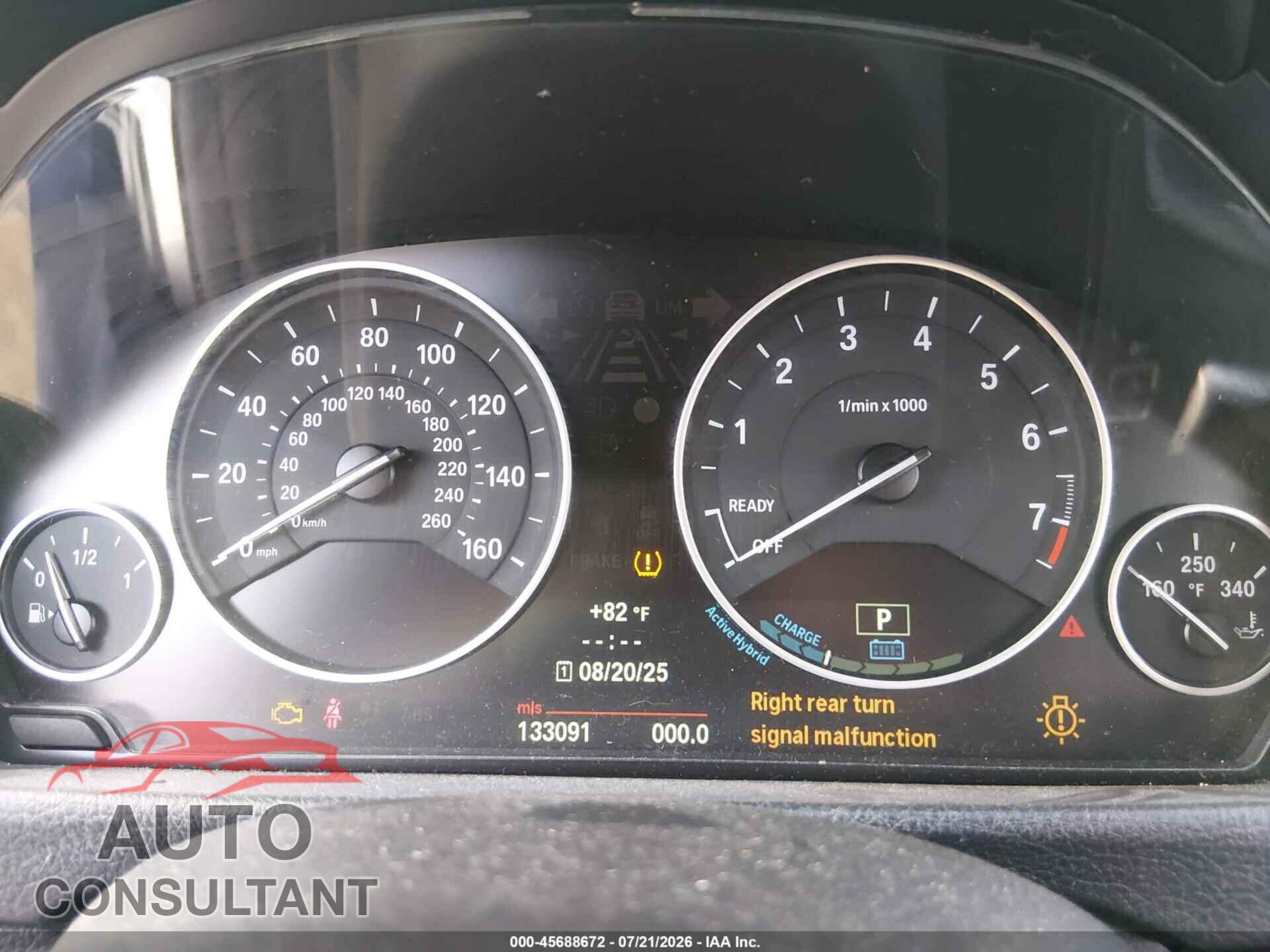 BMW ACTIVEHYBRID 3 2013 - WBA3F9C54DF483886