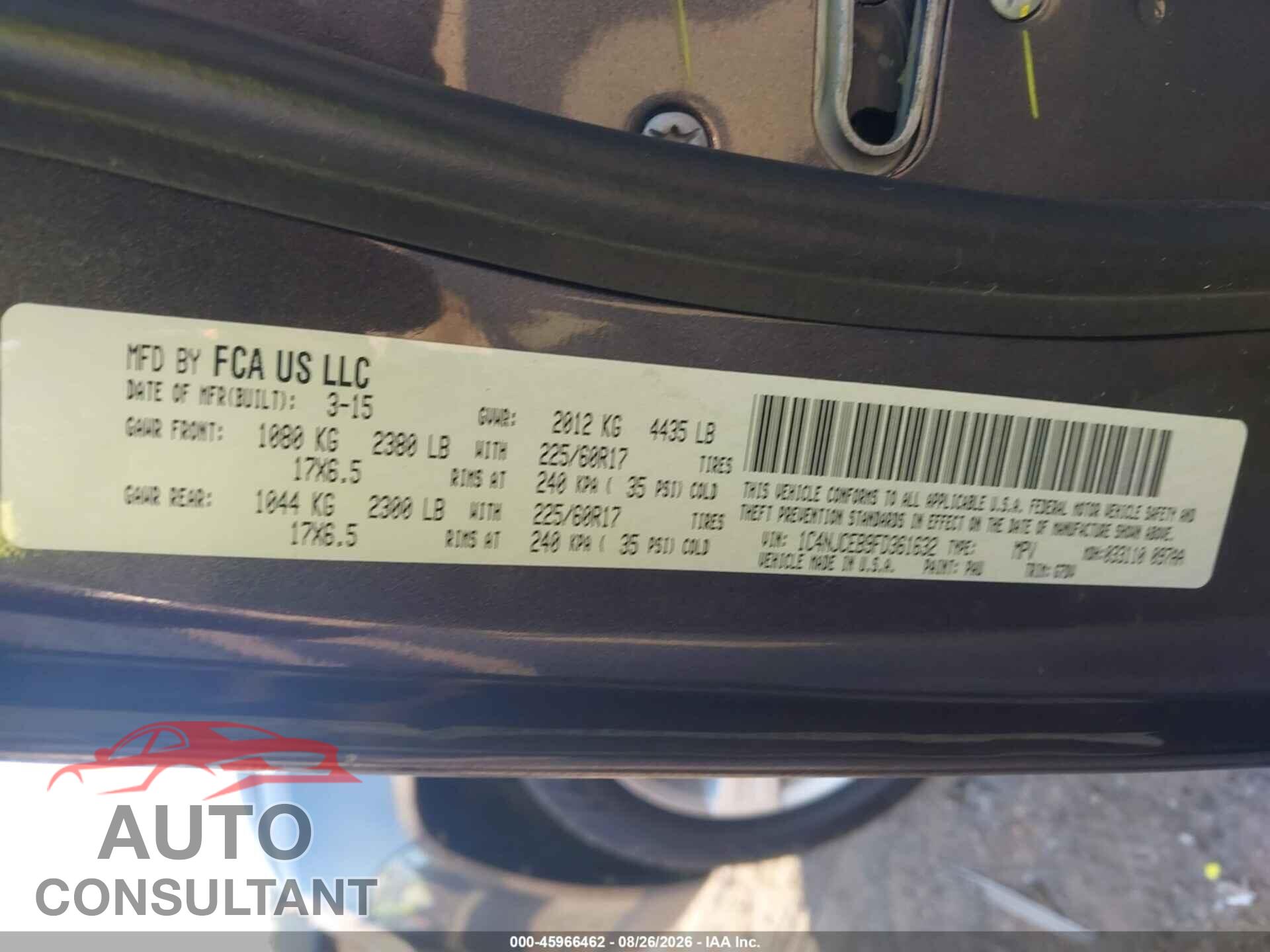 JEEP COMPASS 2015 - 1C4NJCEB9FD361632