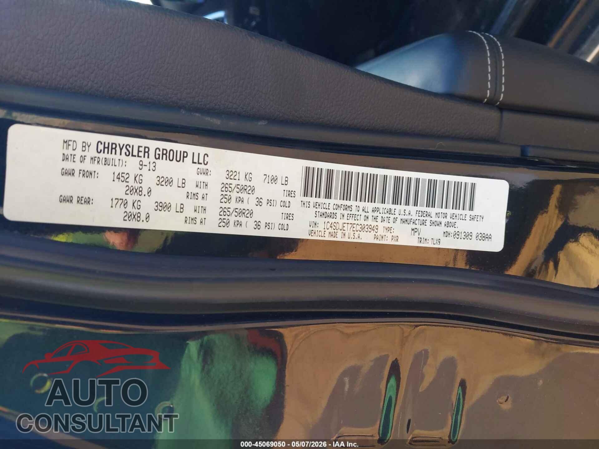 DODGE DURANGO 2014 - 1C4SDJET7EC303949
