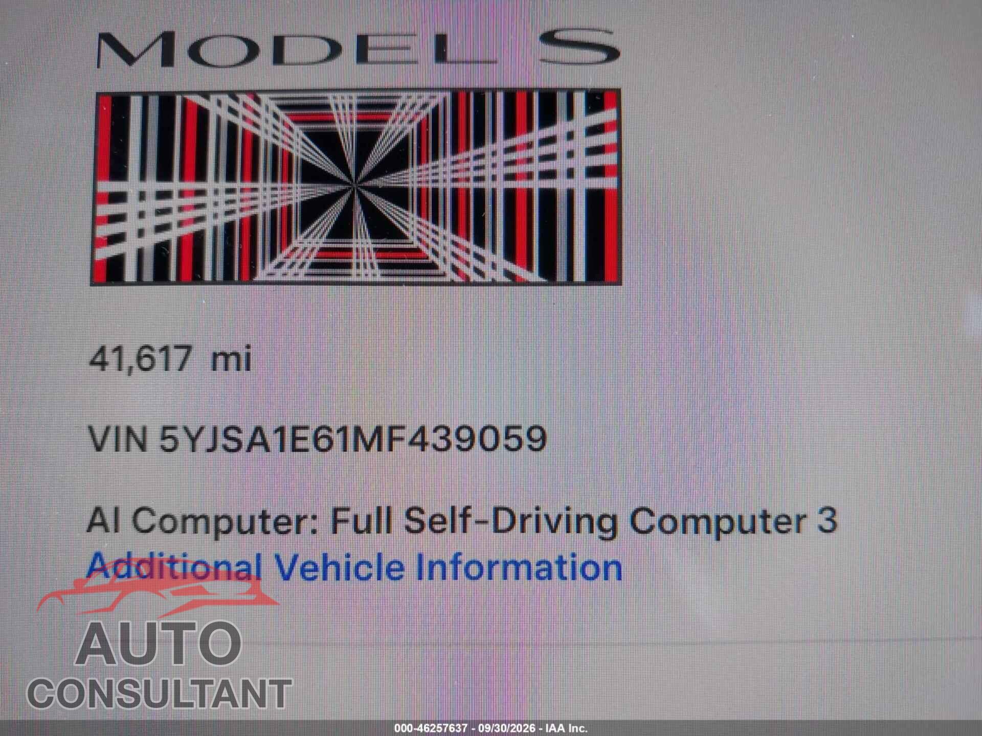 TESLA MODEL S 2021 - 5YJSA1E61MF439059