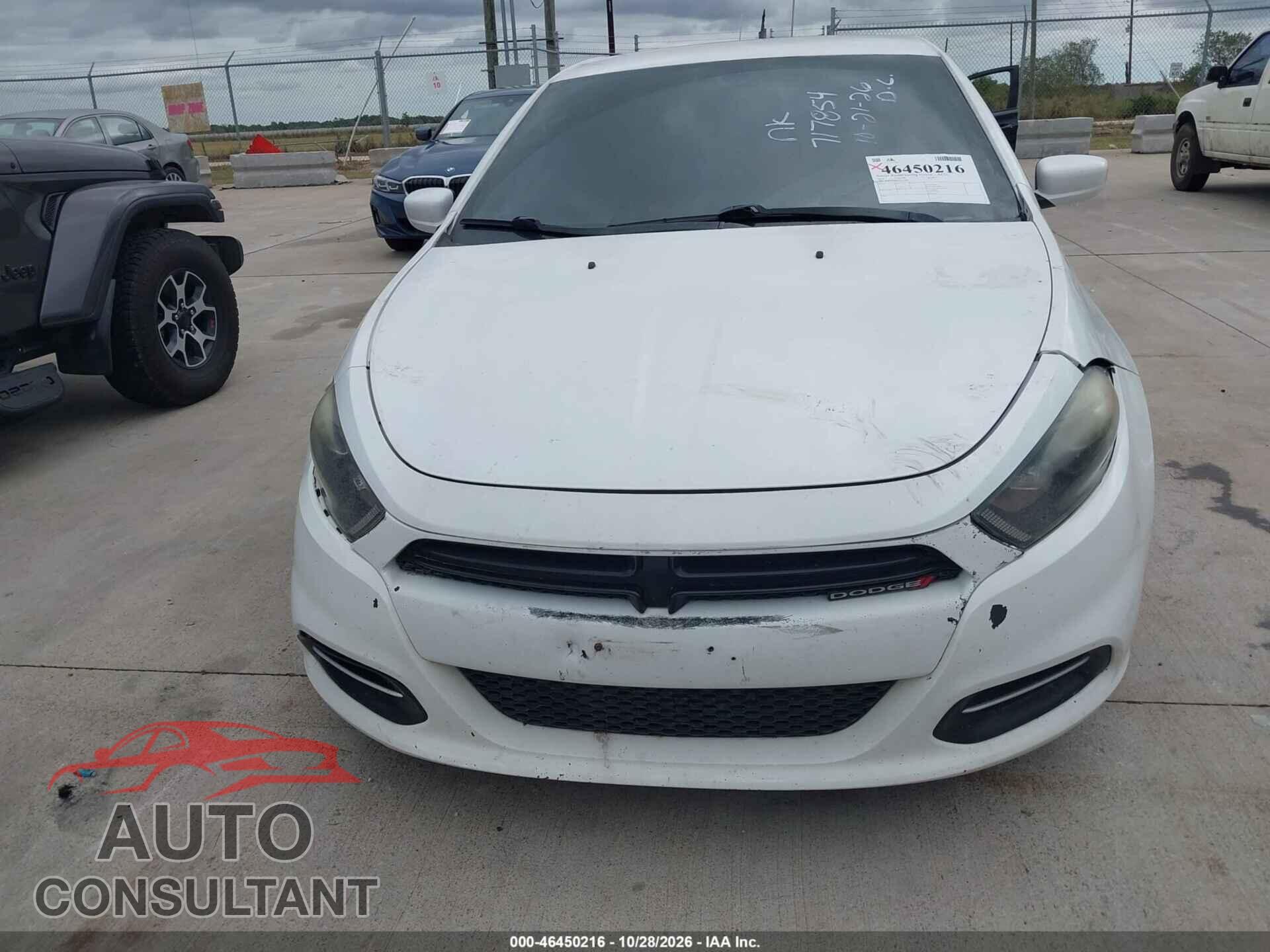 DODGE DART 2016 - 1C3CDFBB8GD717854
