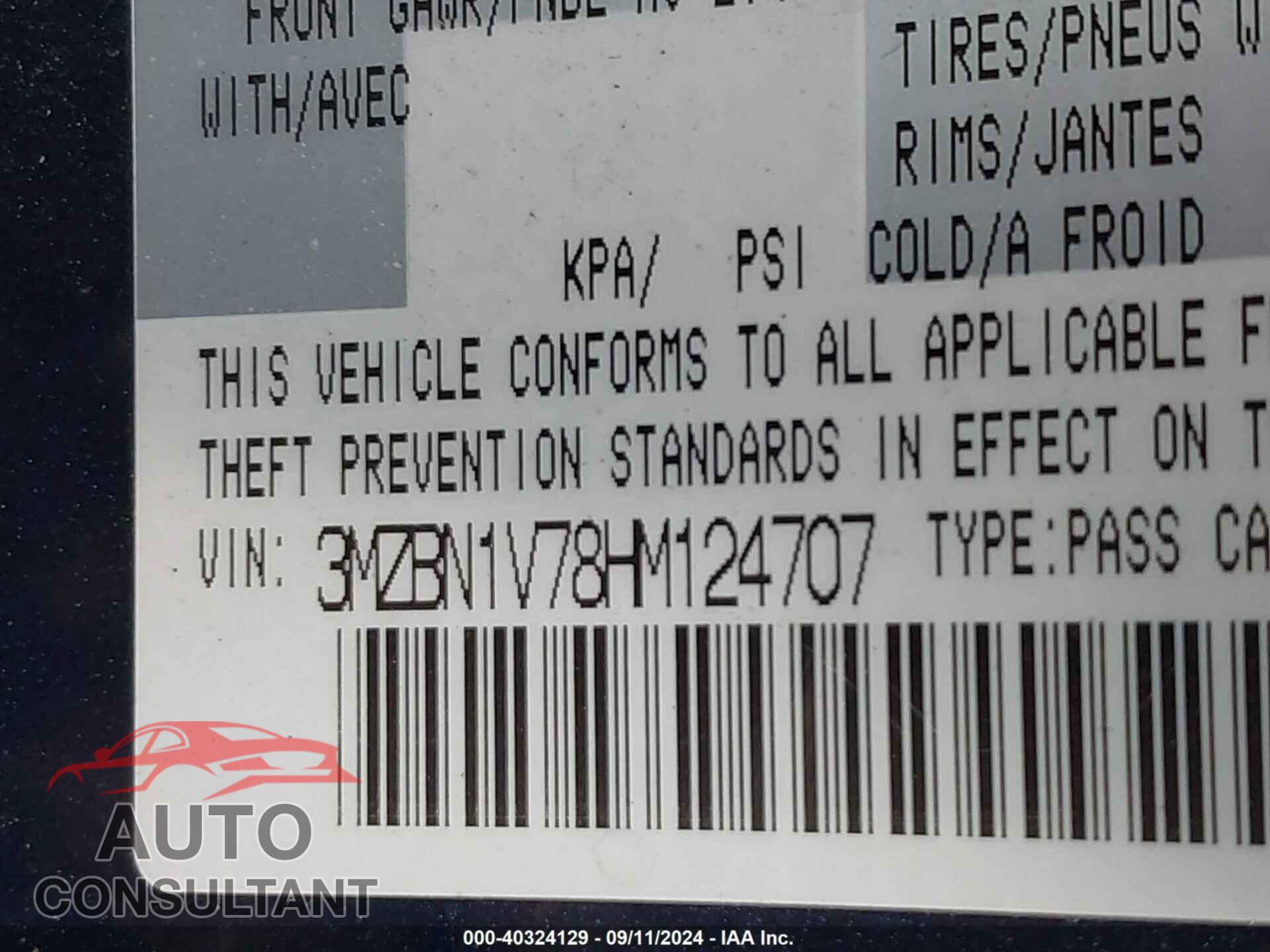 MAZDA MAZDA3 2017 - 3MZBN1V78HM124707